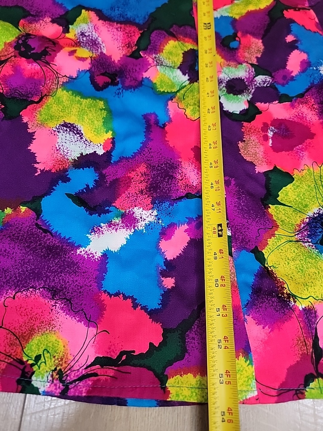 Vintage Psychedelic Tropical Hawaiian Ruffled Sleeves Mumu Maxi Dress