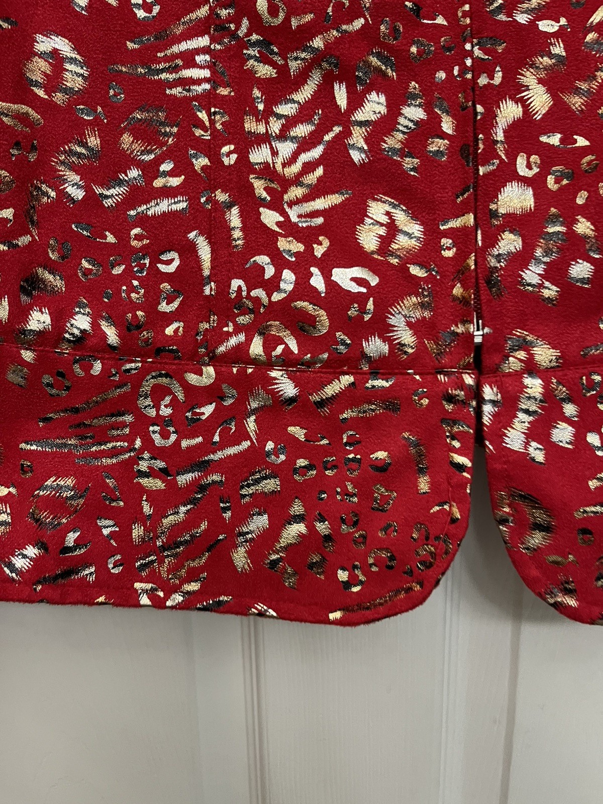 Vintage Birch Hill Red w/ gold Spots Blazer Jacket Sz large Unique well made