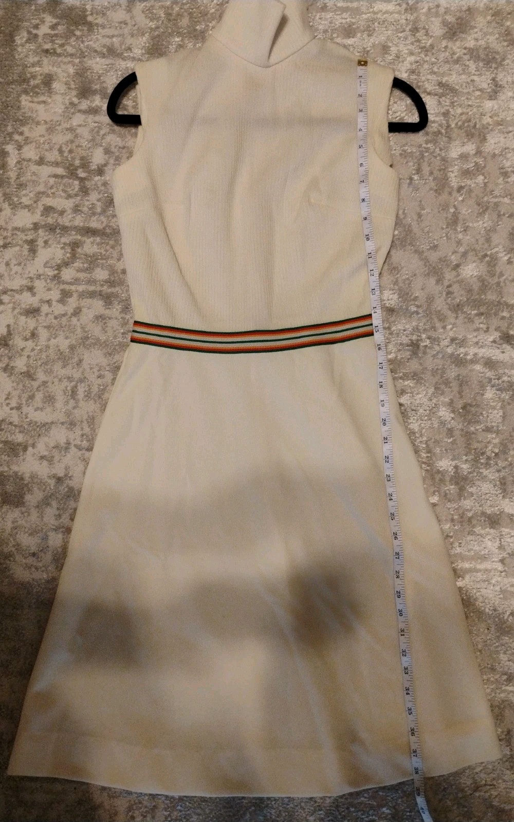 BLEEKER STREET vintage Dress 1960s/70sl Colored Belt, Turtle Neck Dress