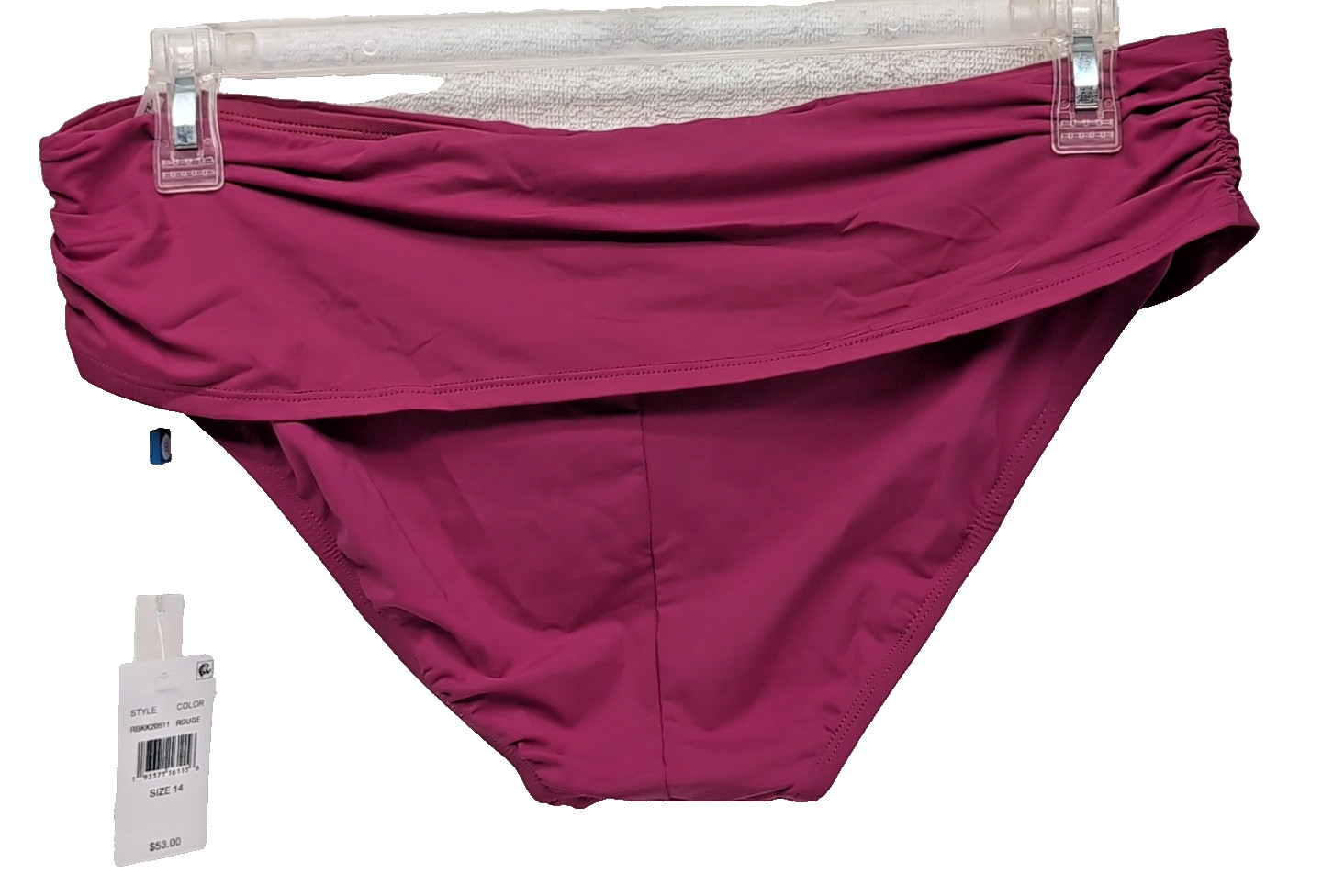 Blue Rod Beattie Women Bikini Bottom Size 14 Plus Size Waist 36 in. Maroon S-173