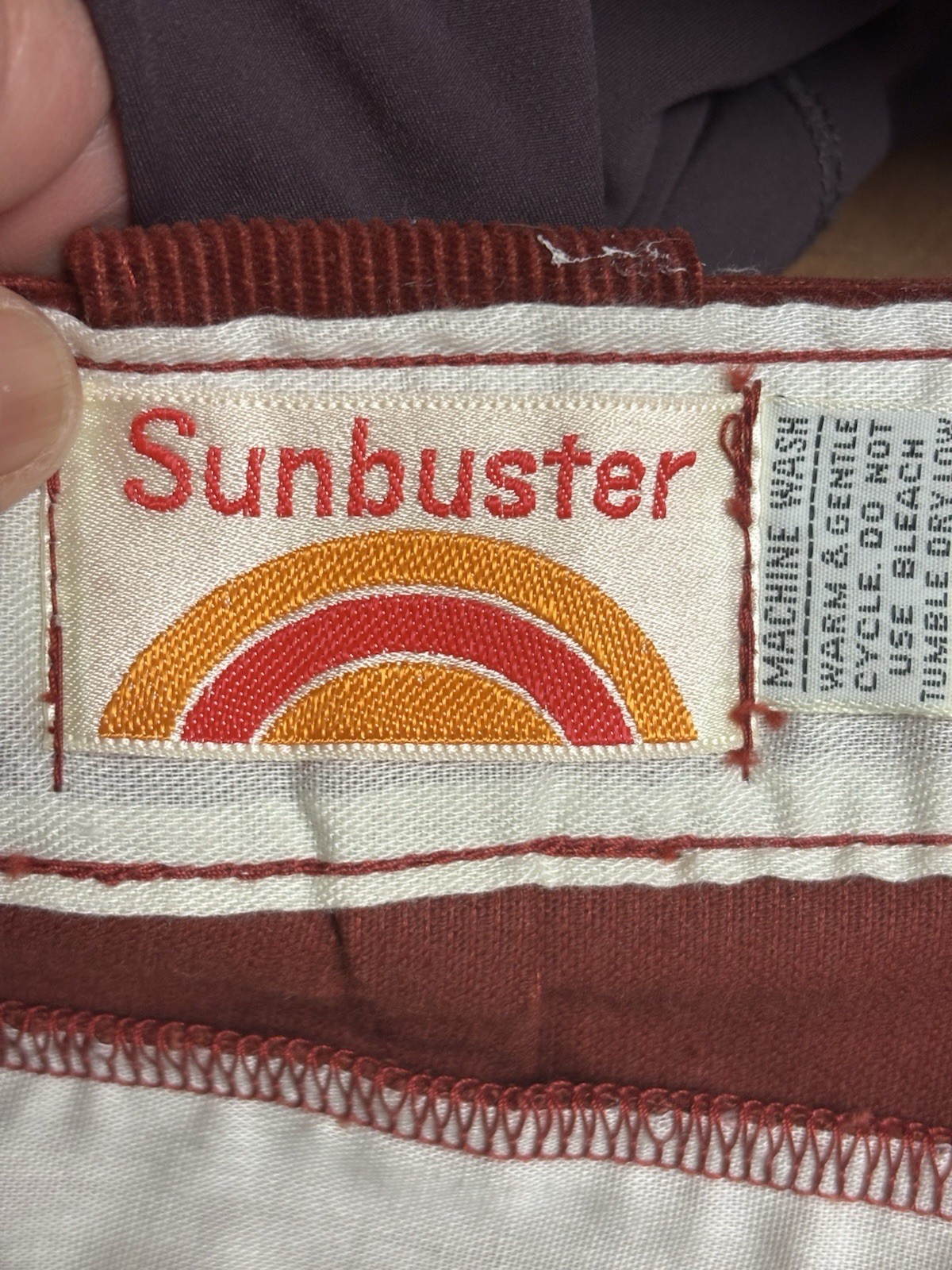 Sunbuster Vintage 1970s Rust Red Corduroy High-waisted Capri Pants by | Small