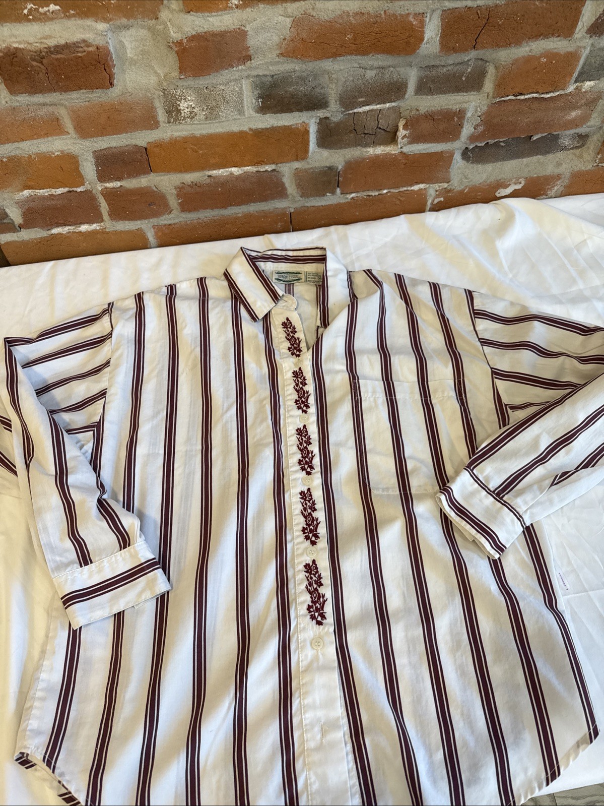 Vintage 90s Separate Issue Striped Button Down Shirt Blouse Top Mens M