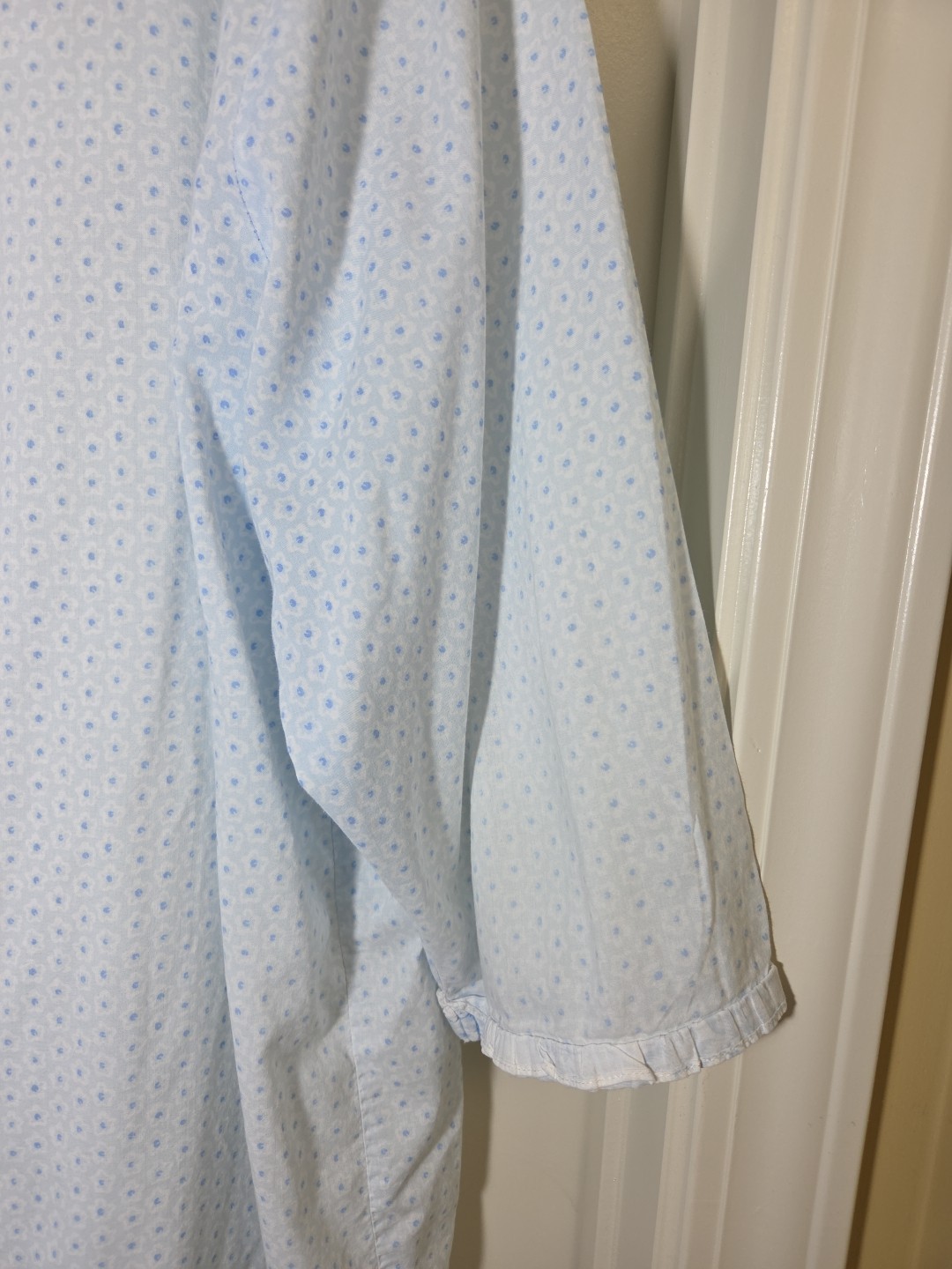 Vintage Laura Ashley Nightgown Blue Cotton Floral Rose Cottage Prairie XL UAE