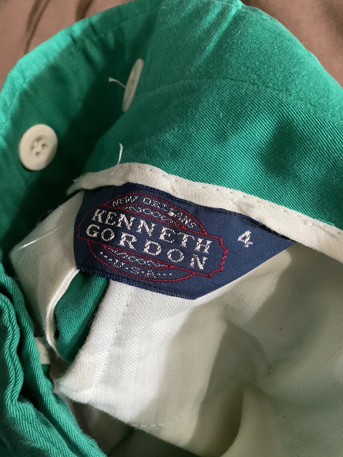 Vintage Kenneth Gordon New Orleans Green Pleated High Waist Pants Sz. 4