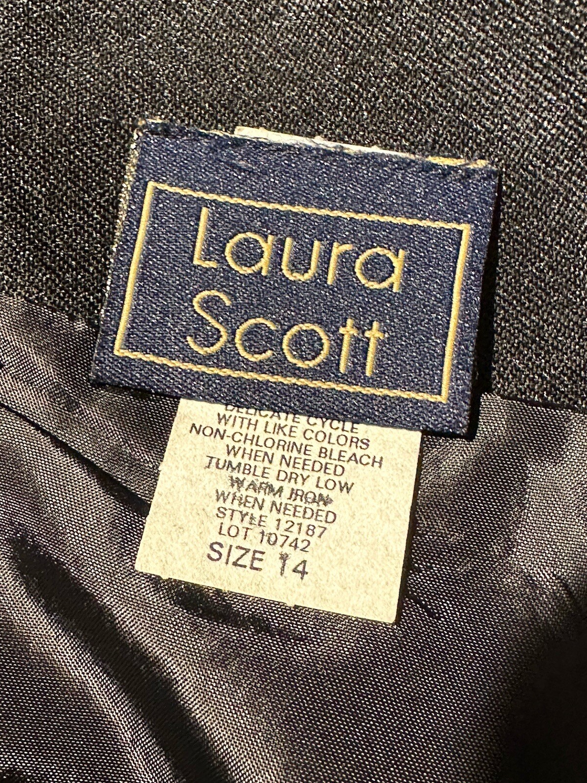 Vintage Laura Scott Womens Straight Shirt Blk Skirt Sz 14 Pre-owned