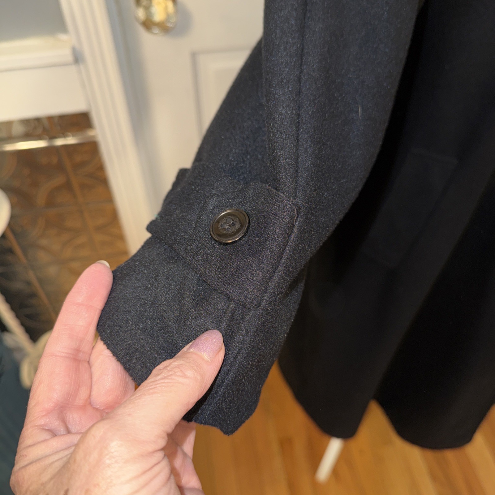 Komitor vintage long black Wool Swing coat, 2 X
