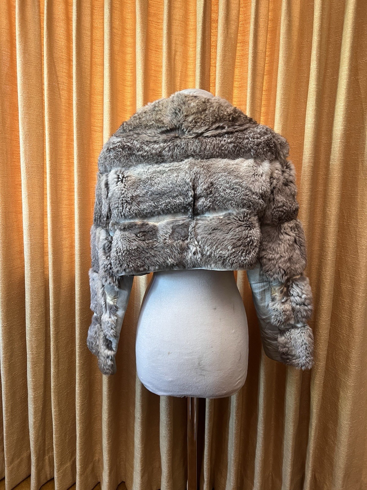 Vintage 1970s Cropped Genuine Rabbit Fur Coat