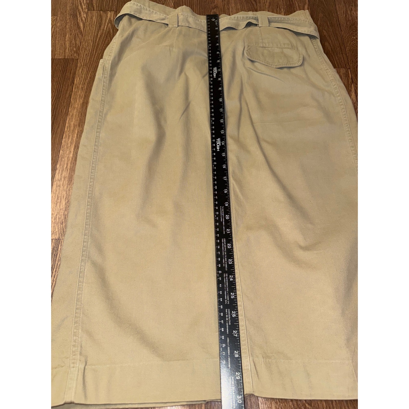 Vtg 90s DKNY JEANS Khaki Wrap Skirt Size 12 ILGWU Union Made USA Canvas Midi⁠