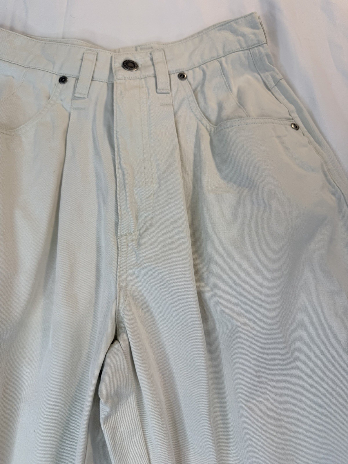 Vintage 80s Hunters Run White Jeans Sz 4 High Waist Baggy Mom Jeans