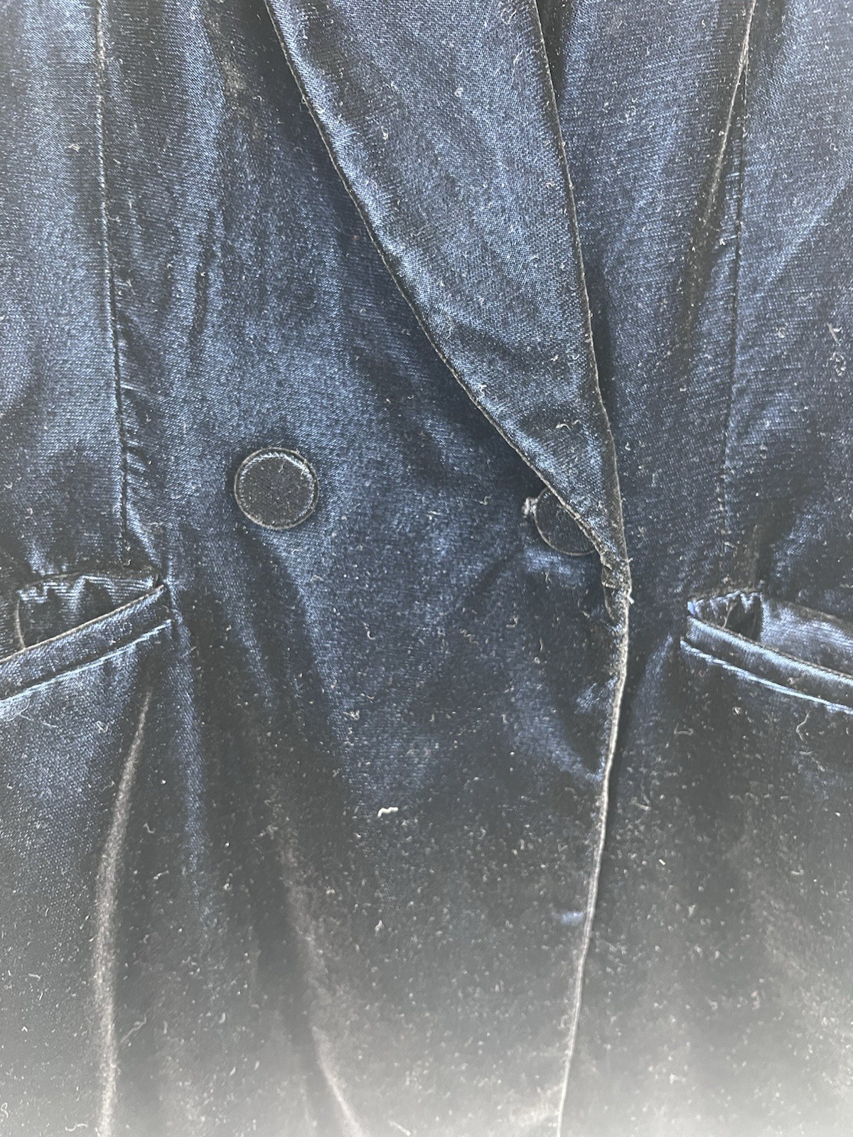 VTG Clifford & Willis Blue Iridescent Velvet Blazer Double Breasted Size 8