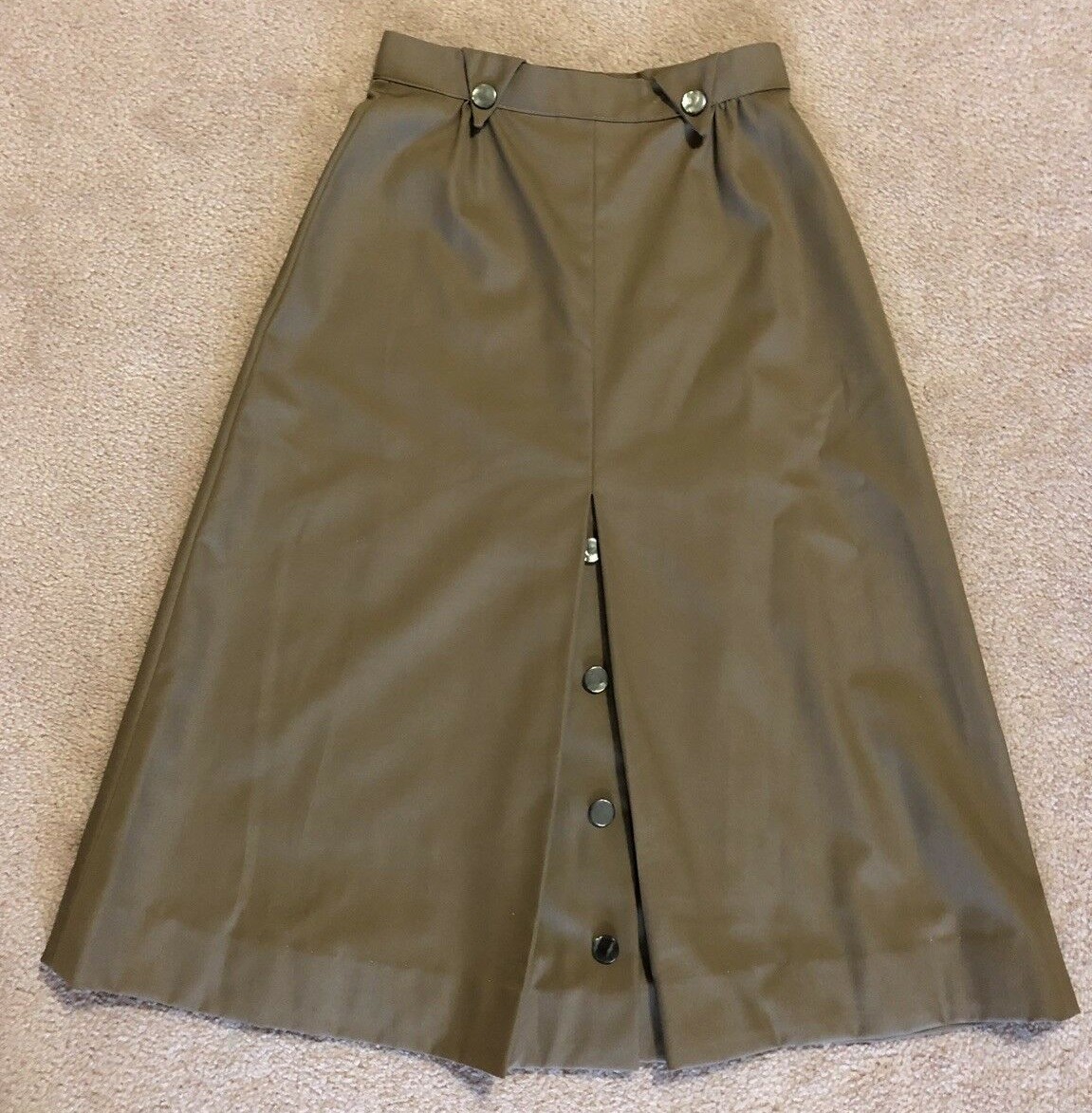 Vintage The Golden Daffodil brown A-line skirt with buttons size 6 {XS-S} NEW