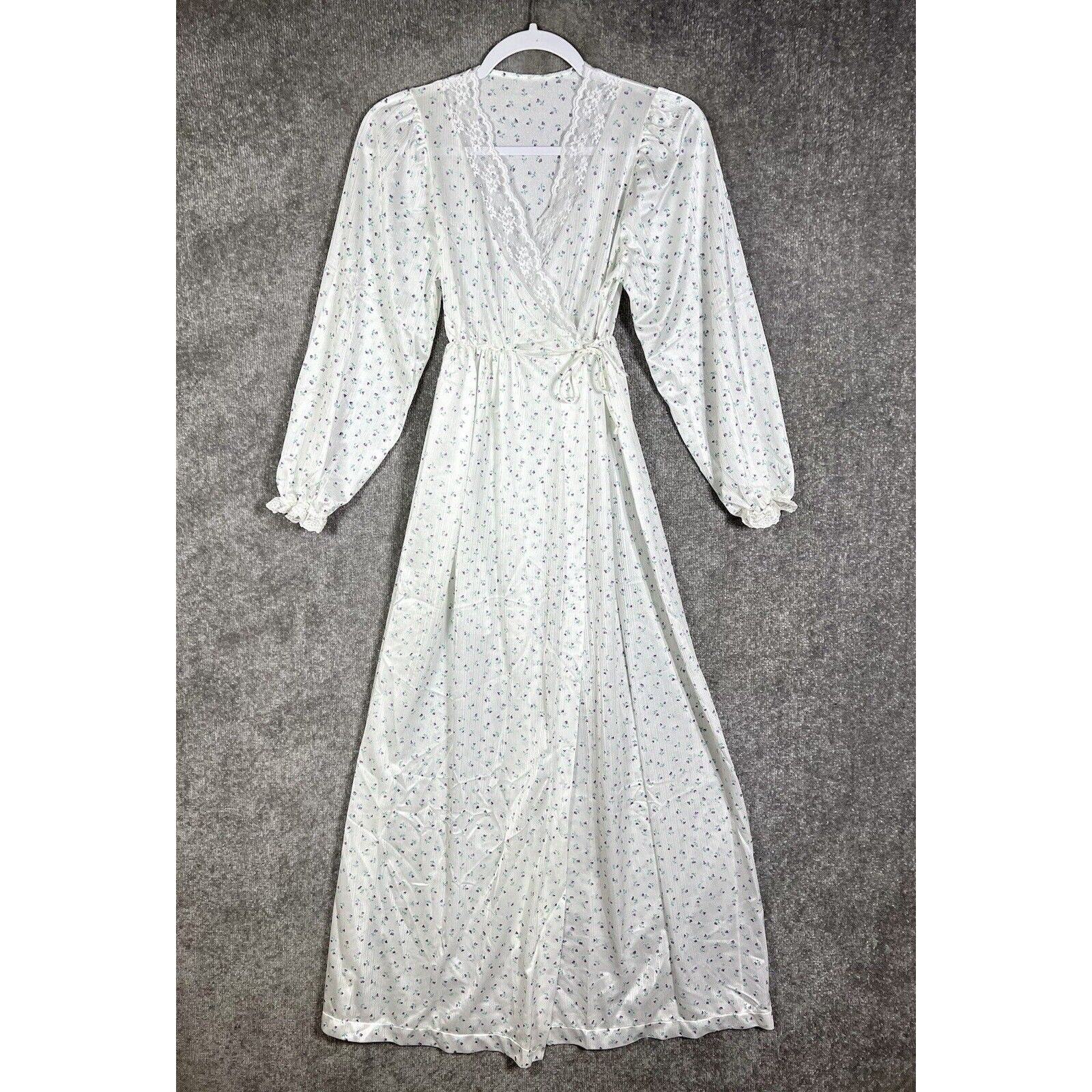 Vintage Jennifer Dale Long Sheer Floral Nylon Lace Robe Womens Juniors Size 7