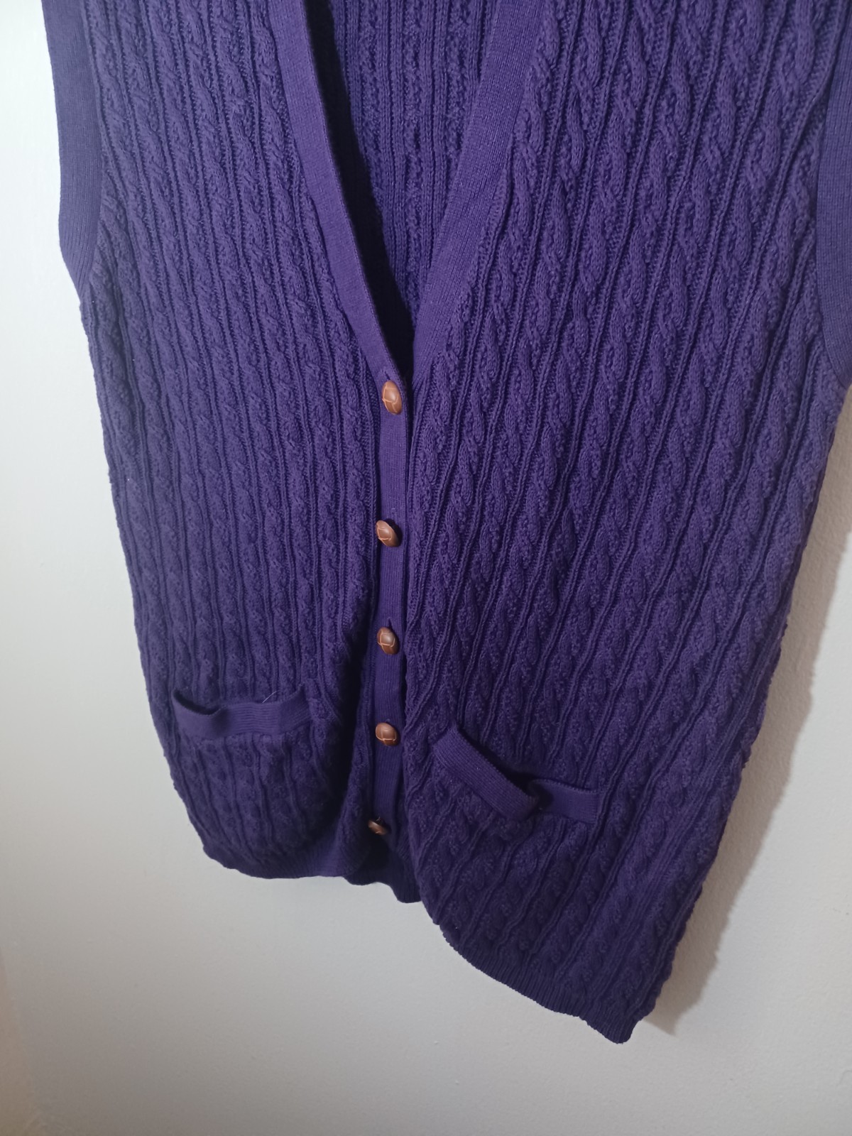 Essentials Elments Women’s 1980s Button-up Purple Sweater Vest Vintage XL
