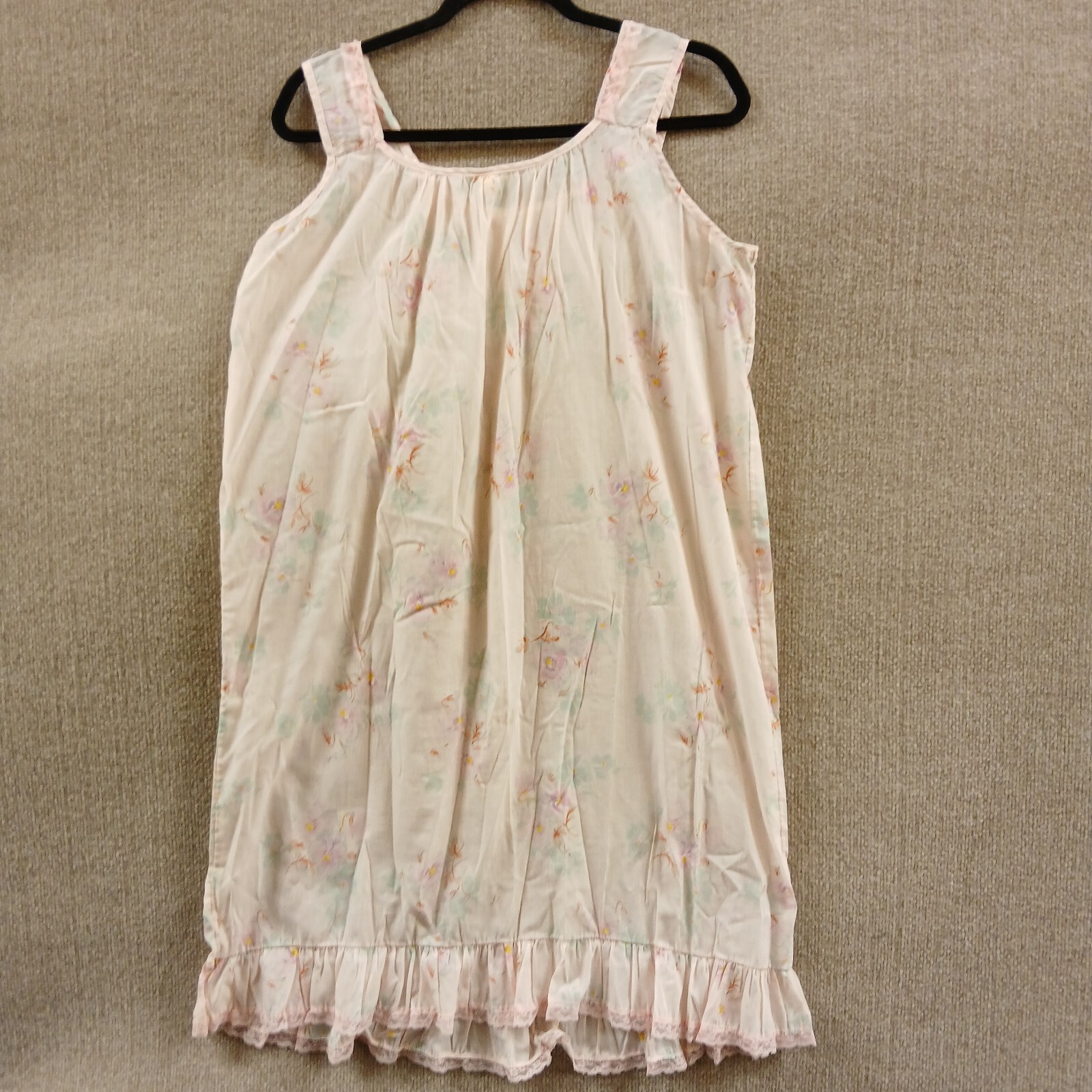 Vintage Katz Nightgown Women’s M/L Pastel Pink Cottage Core Floral Lightweight