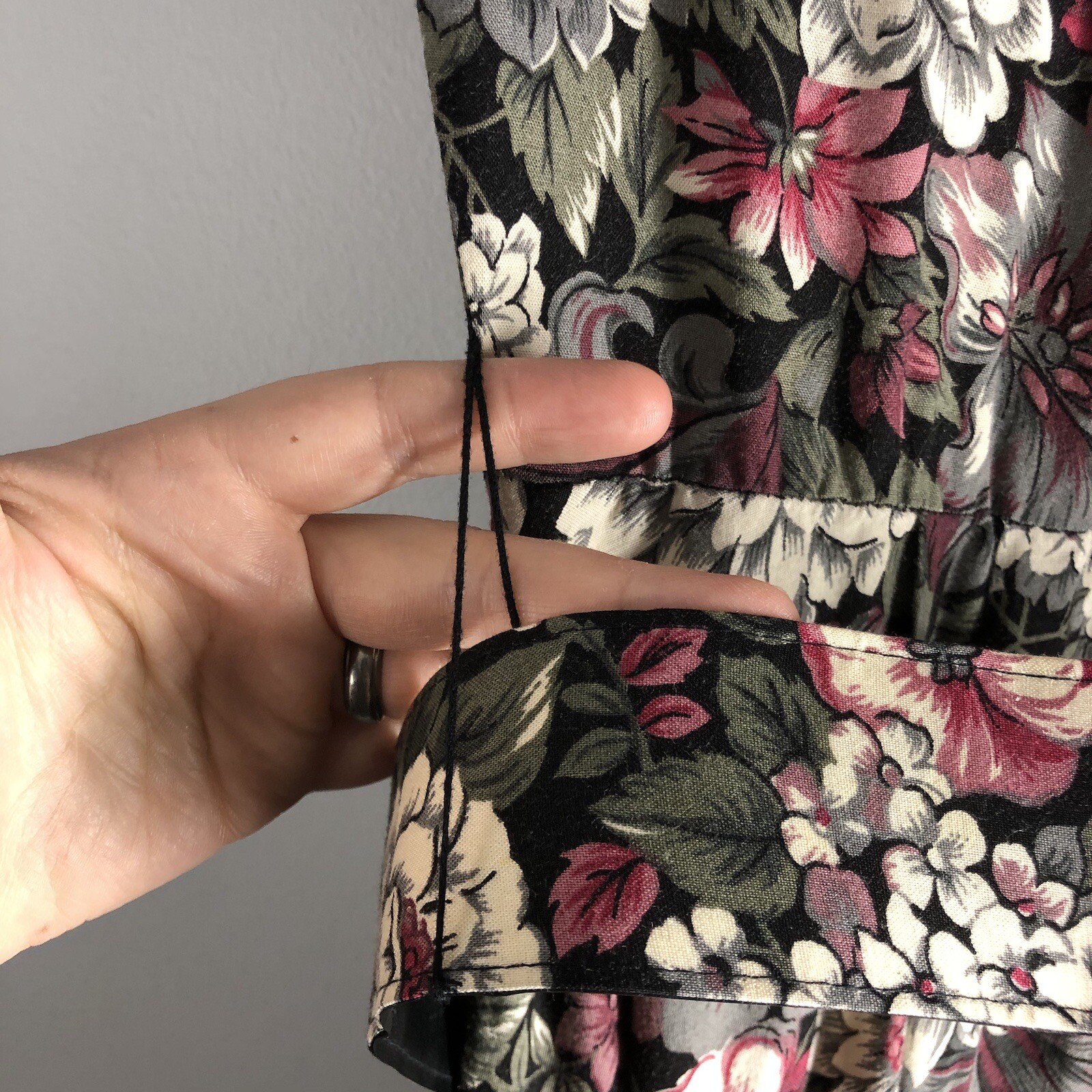 Country Romance Size 7/8 Cottagecore Floral 80s Cotton Garden Party Dress *FLAWS