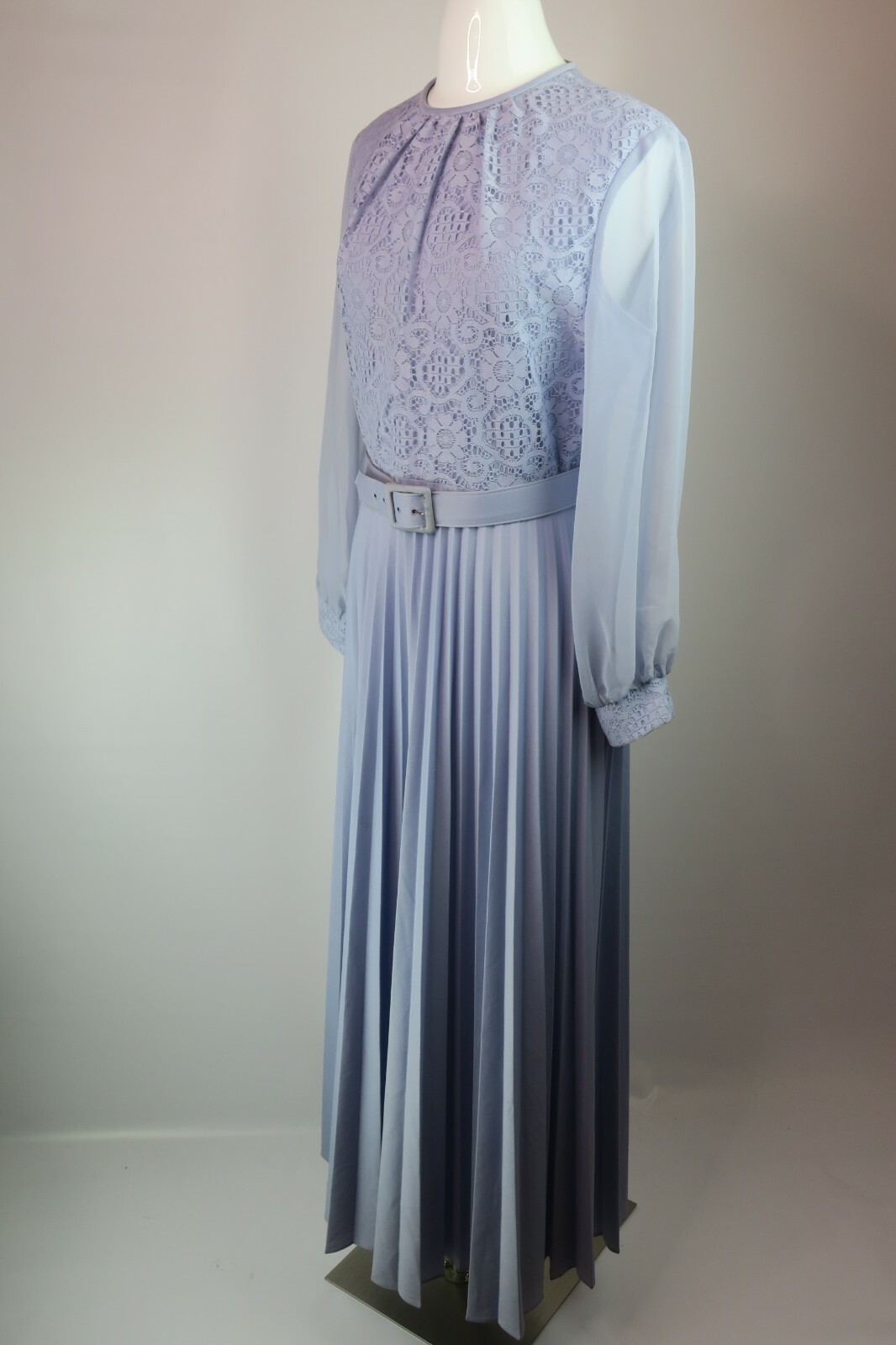 BOHO HIPPIE Prairie Festival MOD Illusion Dress 60s VTG Lilac Purple Lace L/XL