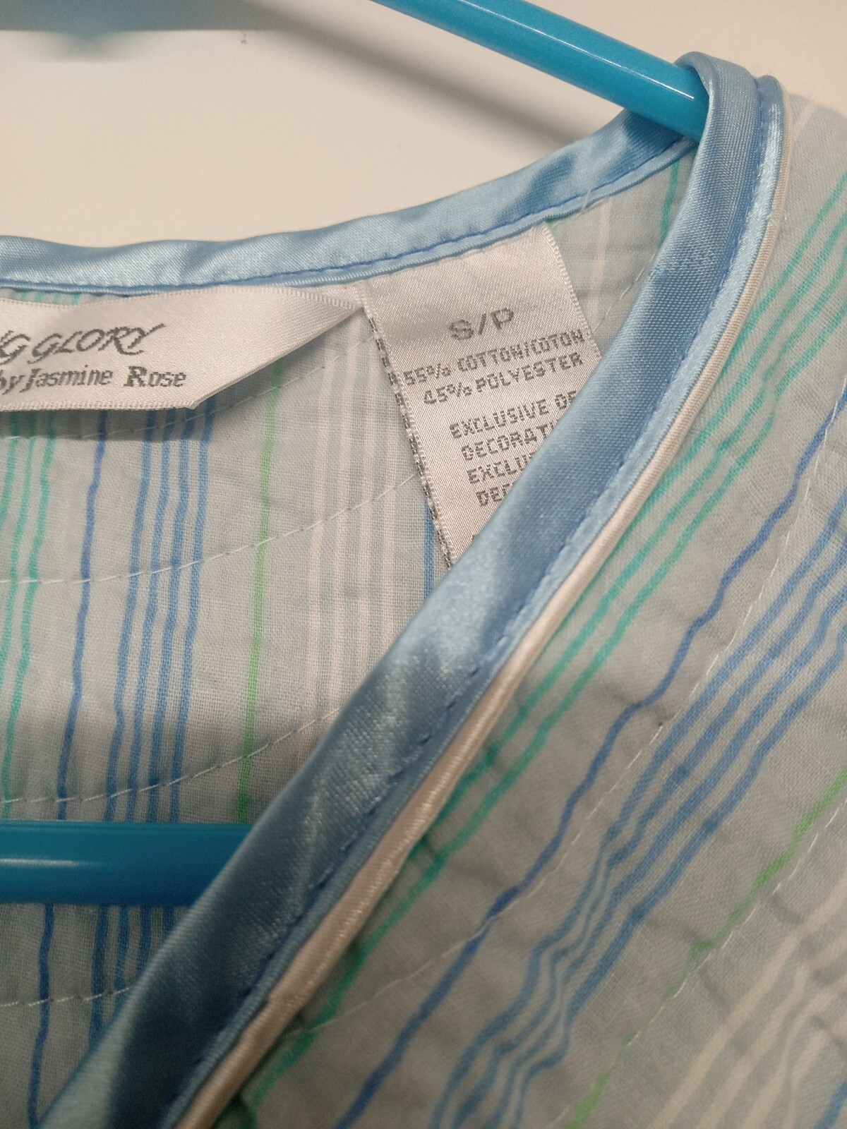 Morning Glory By Jasmine Rose NIGHTGOWN womens Size Small Petite Pastel Blue
