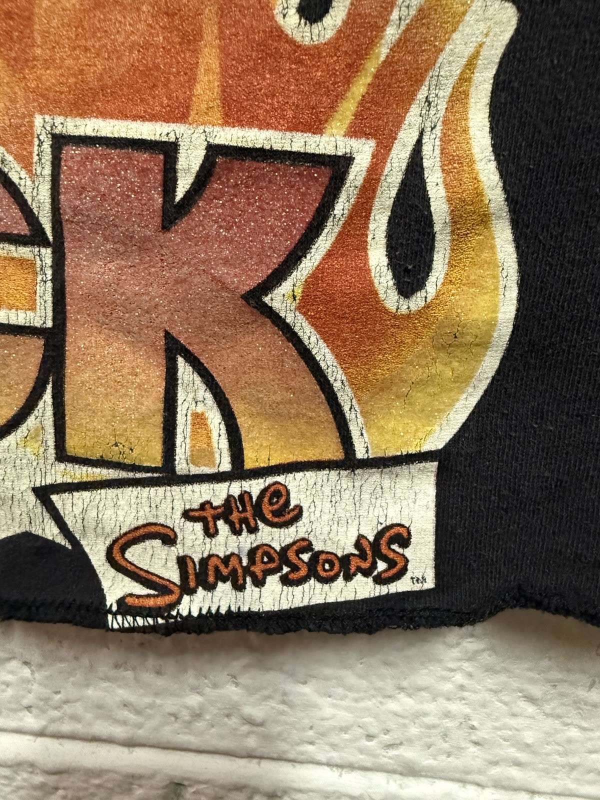 2008 Y2K Bart Simpson The Simpsons LETS ROCK Upcycled T-Shirt VINTAGE Med-Lrg