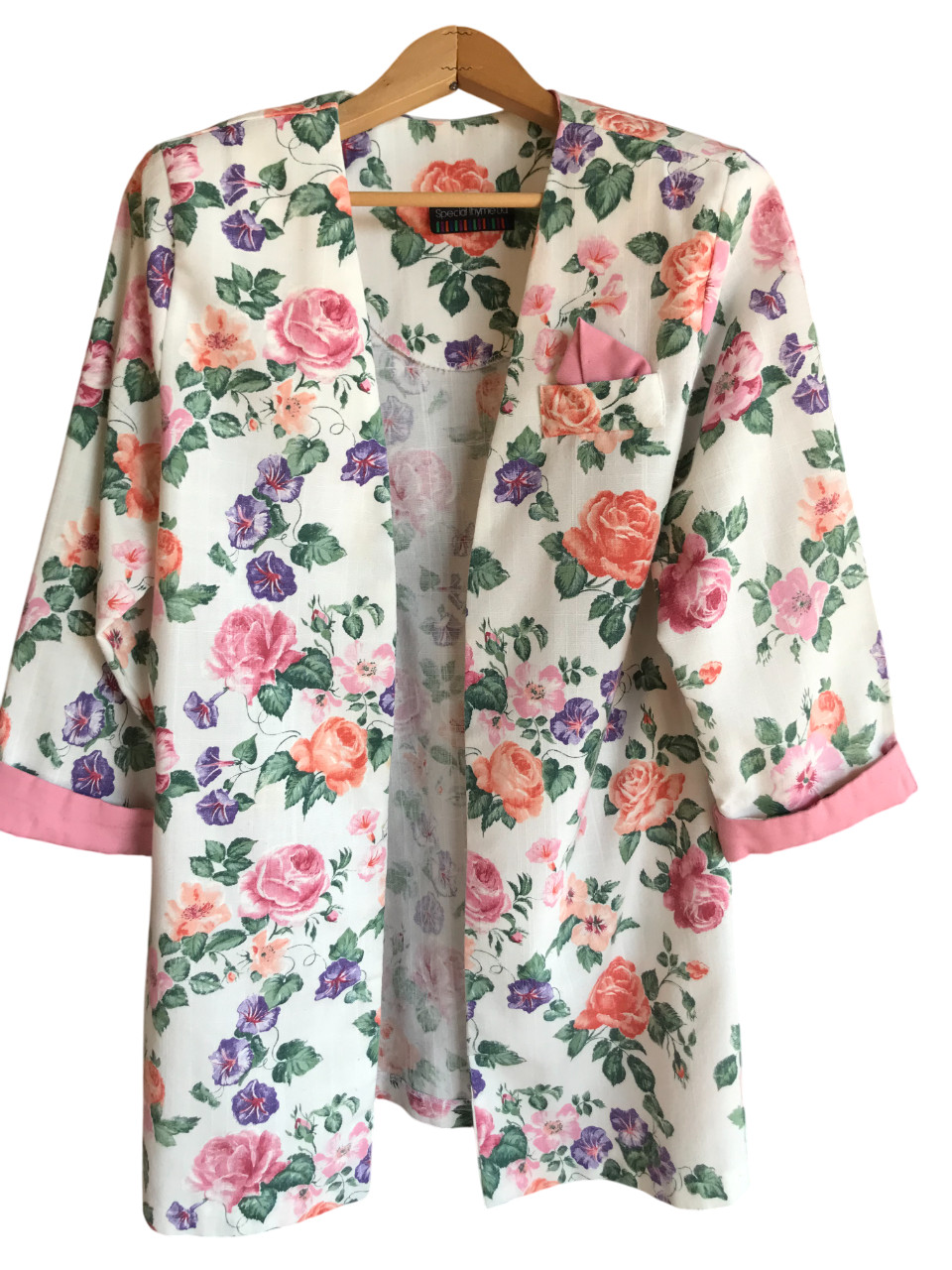 Special Thyme Ltd. Floral Jacket VTG 80s Lightweight Flowery Spring Blazer 14WP