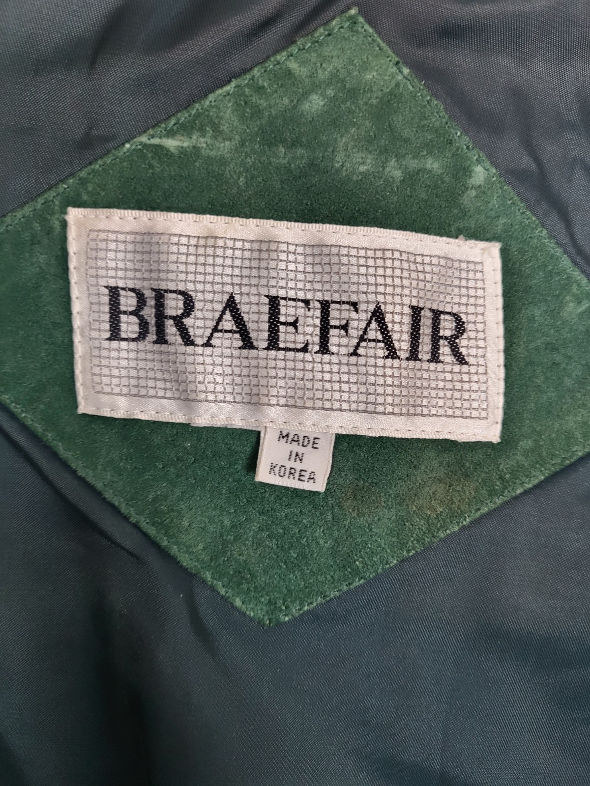 Vintage Braefair Leather Jacket Coat (L) Green 80’s Retro Classic Dressy Work