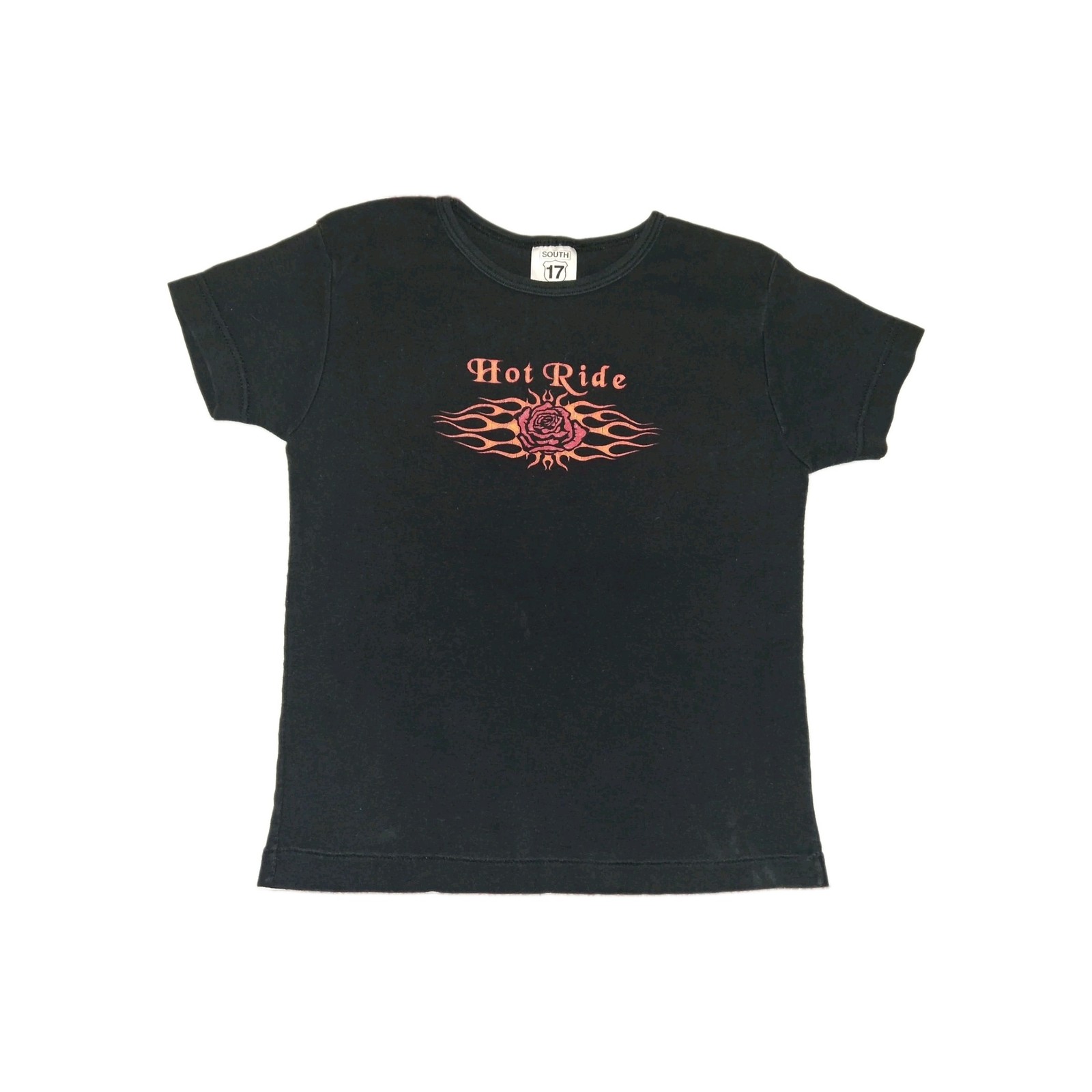 Vintage 1980’s Womens Baby Doll Biker Tee Hot Ride Chrome Link Lawton Ok Small