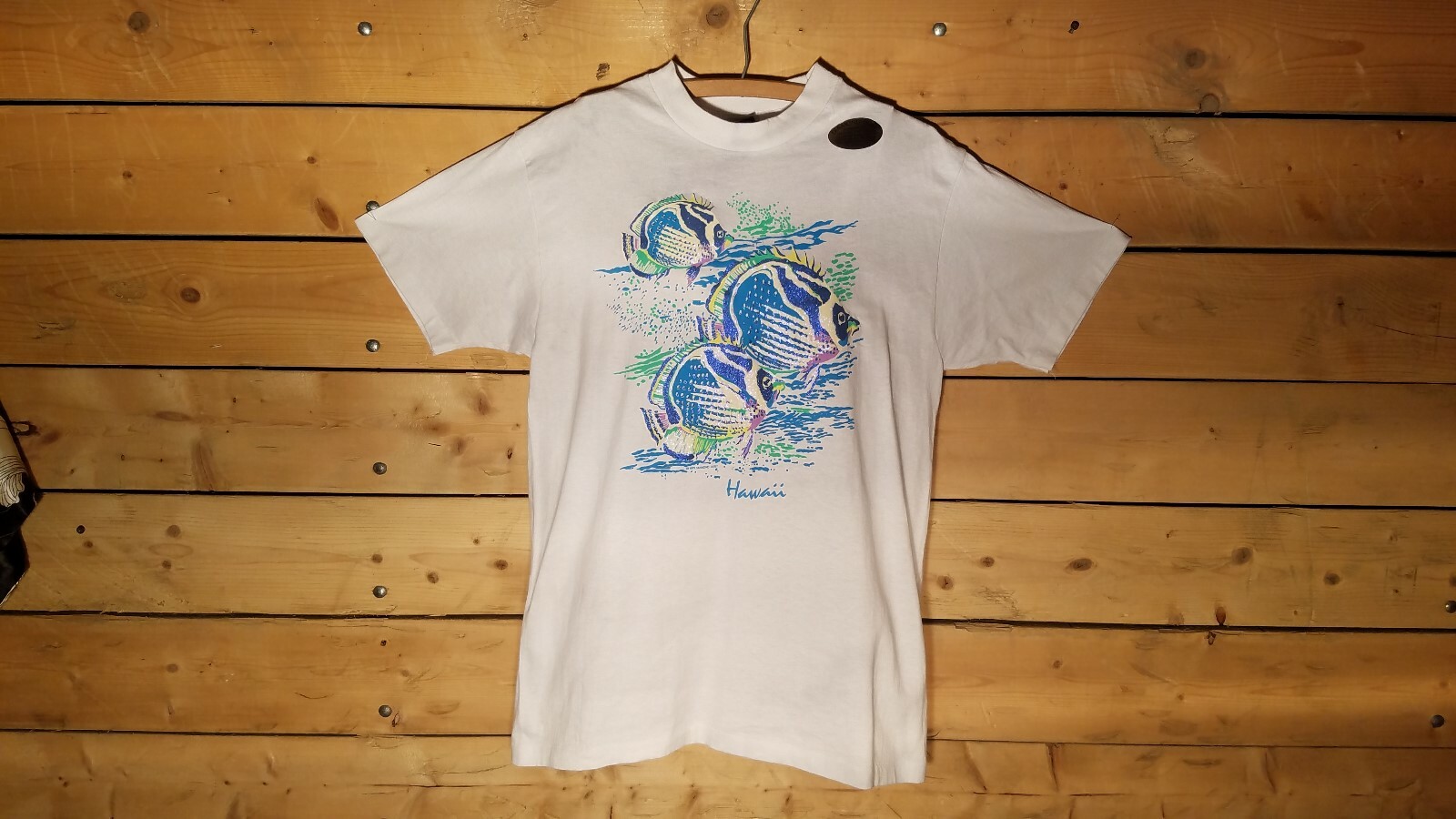 New Vintage Hawaii Diamond Dust Neon Tropical Fish Size L T-Shirt – Swanky Barn