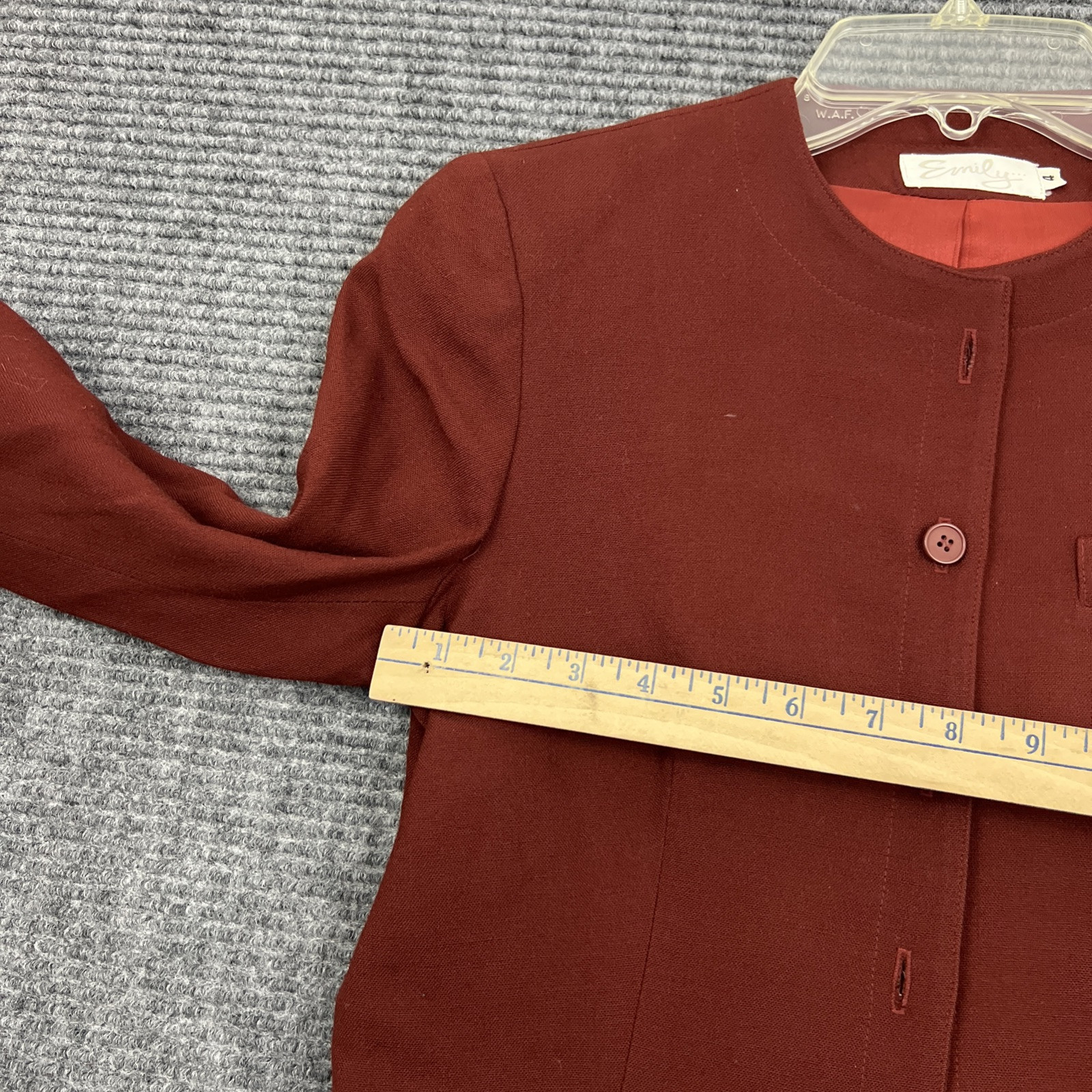 Vintage Emily Brand Womens Burgendy Blazer Size 4