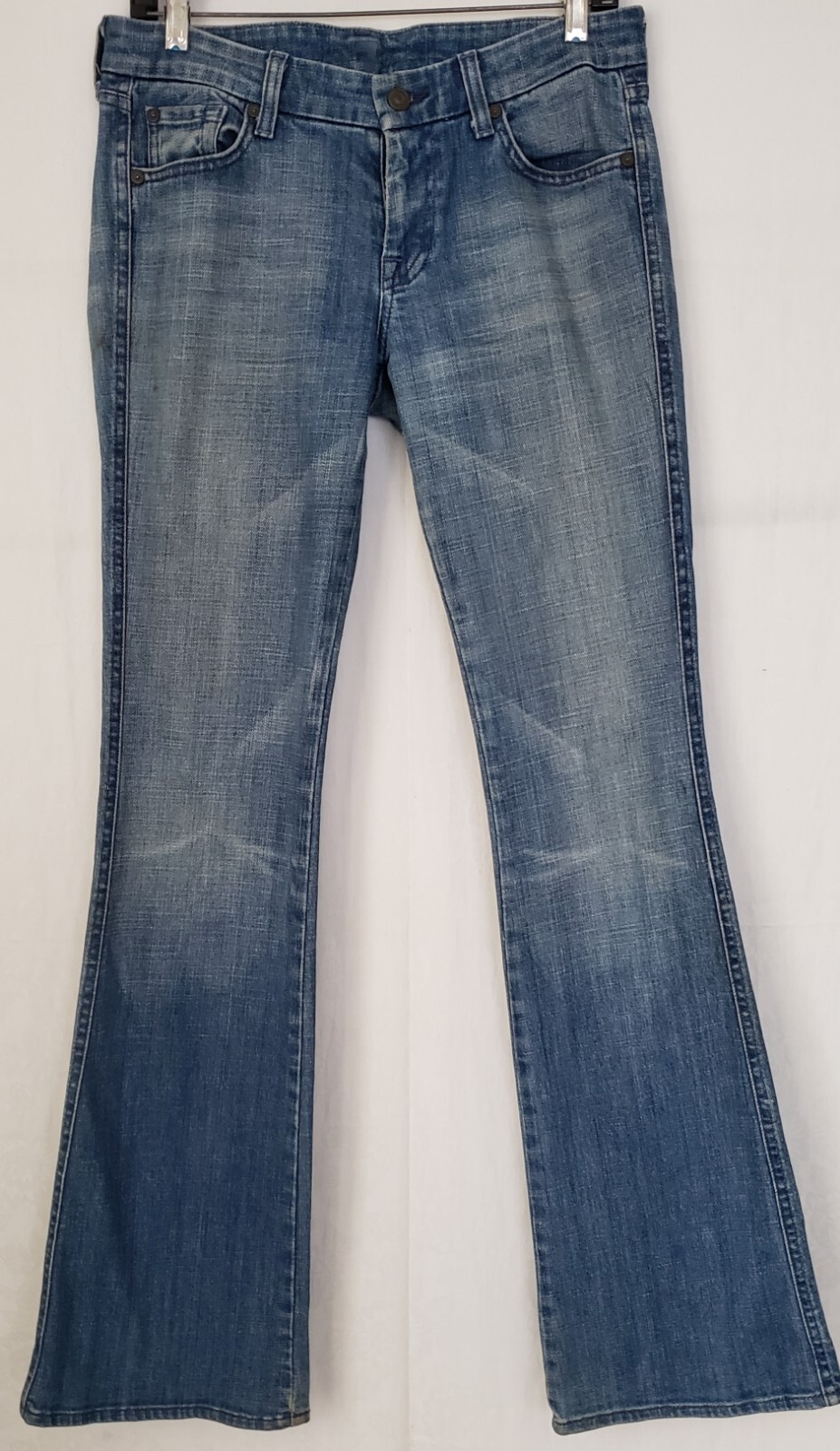 VTG 7 For All Mankind Jeans W Sz 29 L35 Low Rise Flare A Pocket Tag 90s USA Made