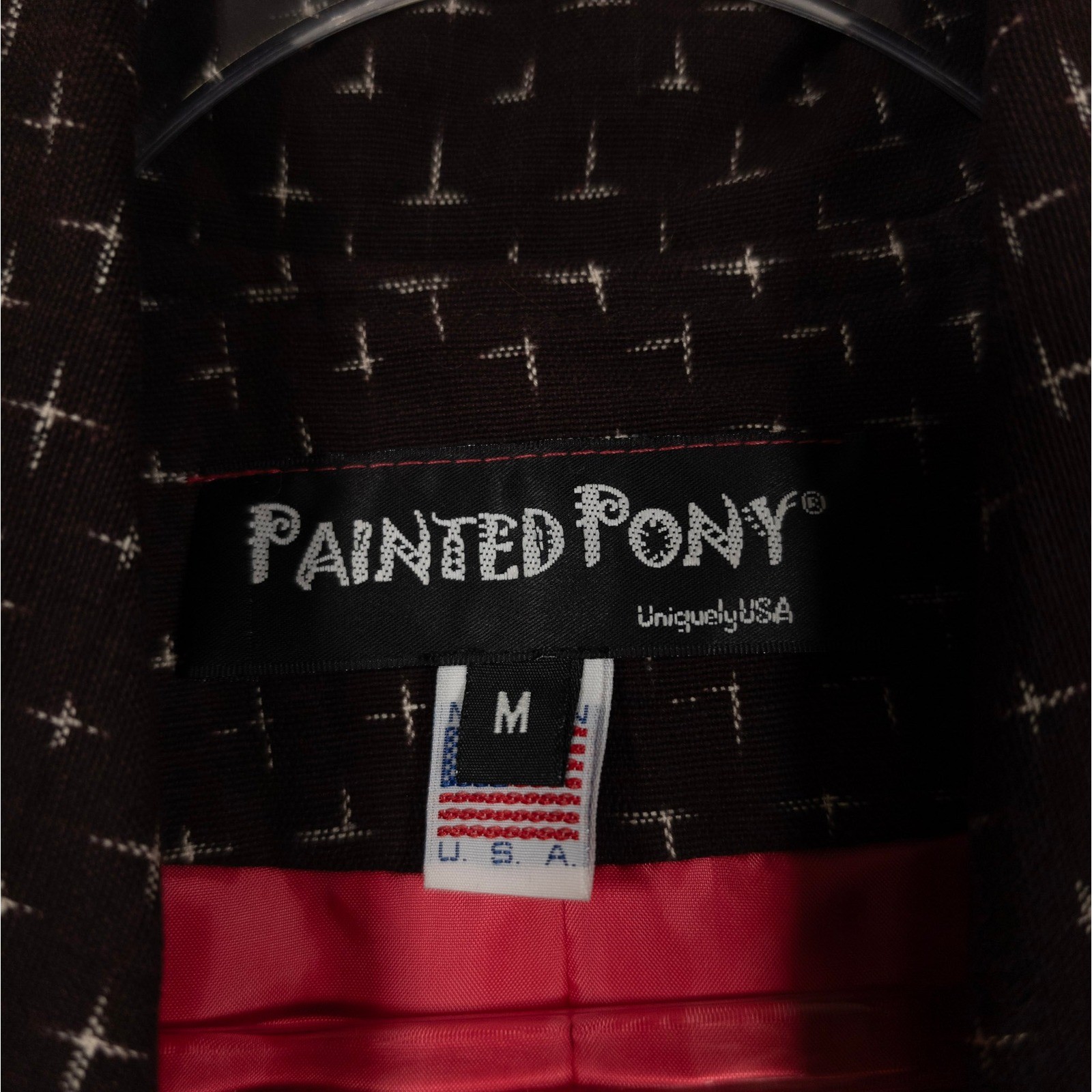 Painted Pony Jacket Womens M Brown Geometric Vintage Academia Whimsigoth Boho