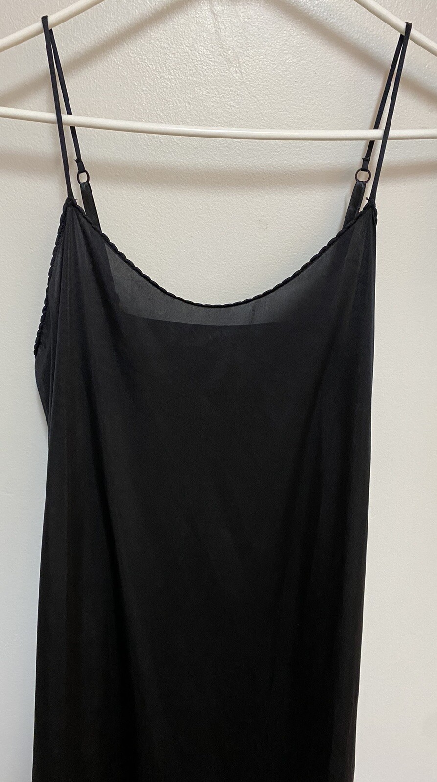 Vintage VANITY FAIR Black Silky Nylon Full Slip Lingerie Size 34 / 18”