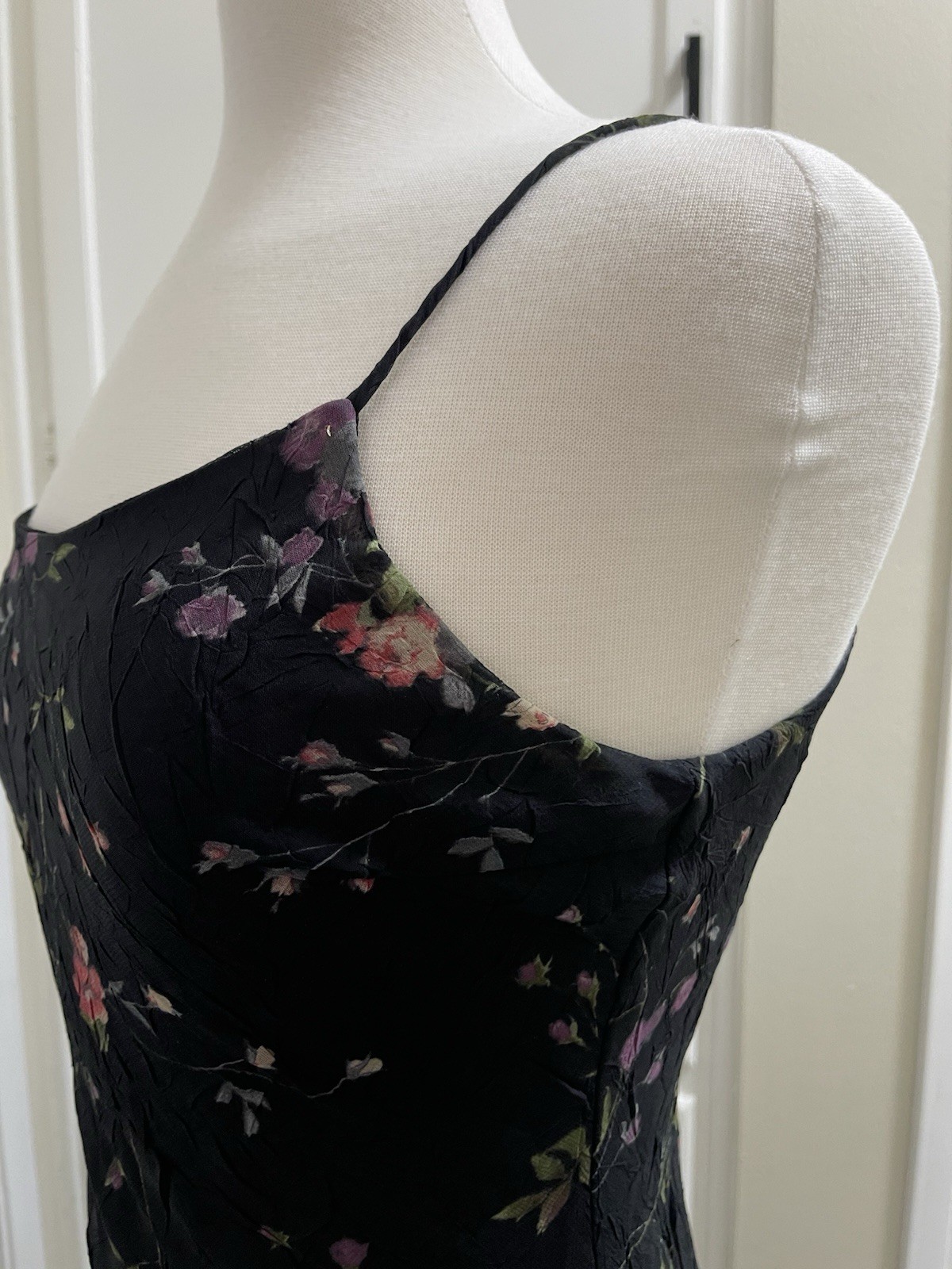 Vintage 90s Sike Floral Slip Dress Whimsigoth Fairy Grunge Evening Y2K Size S