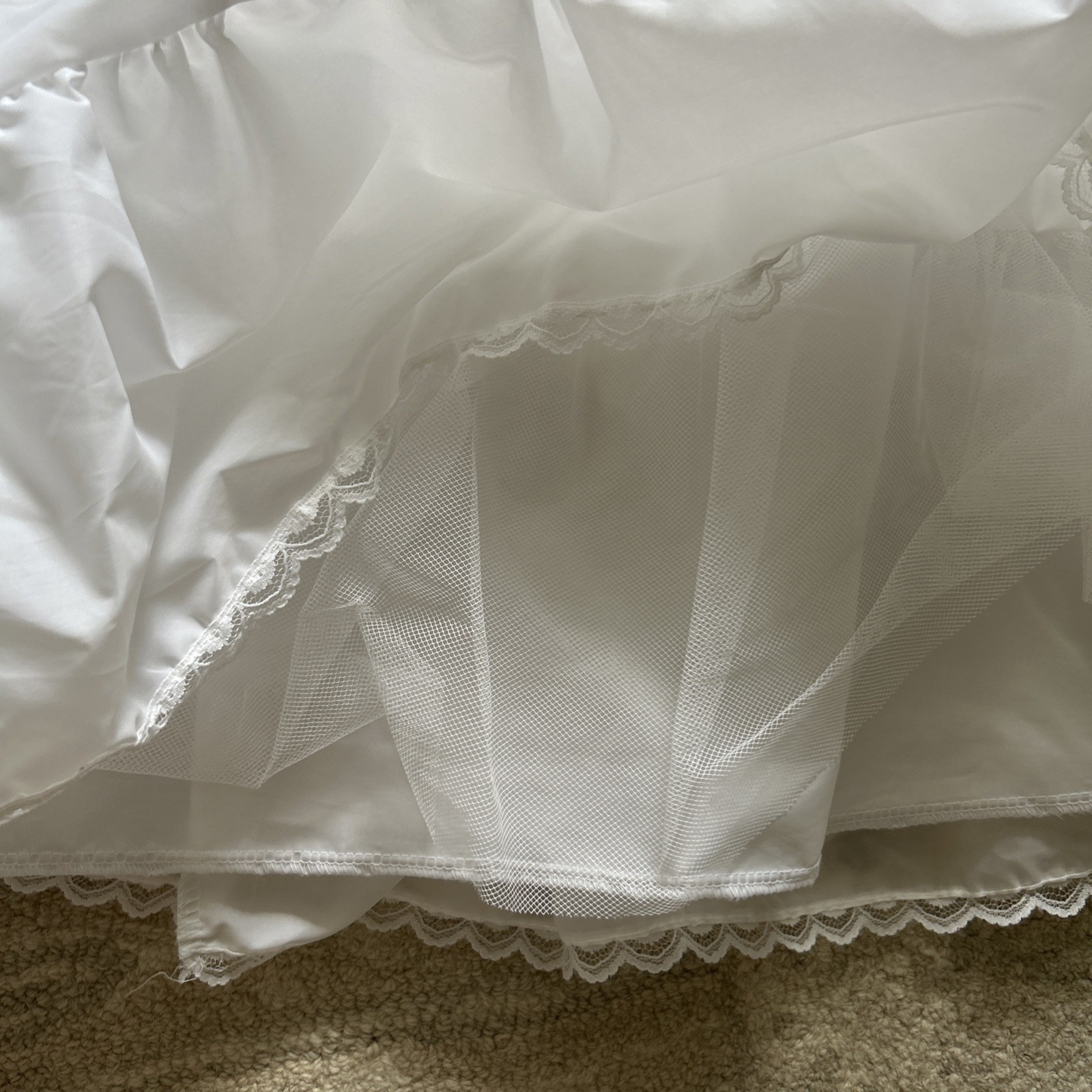 Vintage Clever Darling White Two Layer Nylon Petticoat