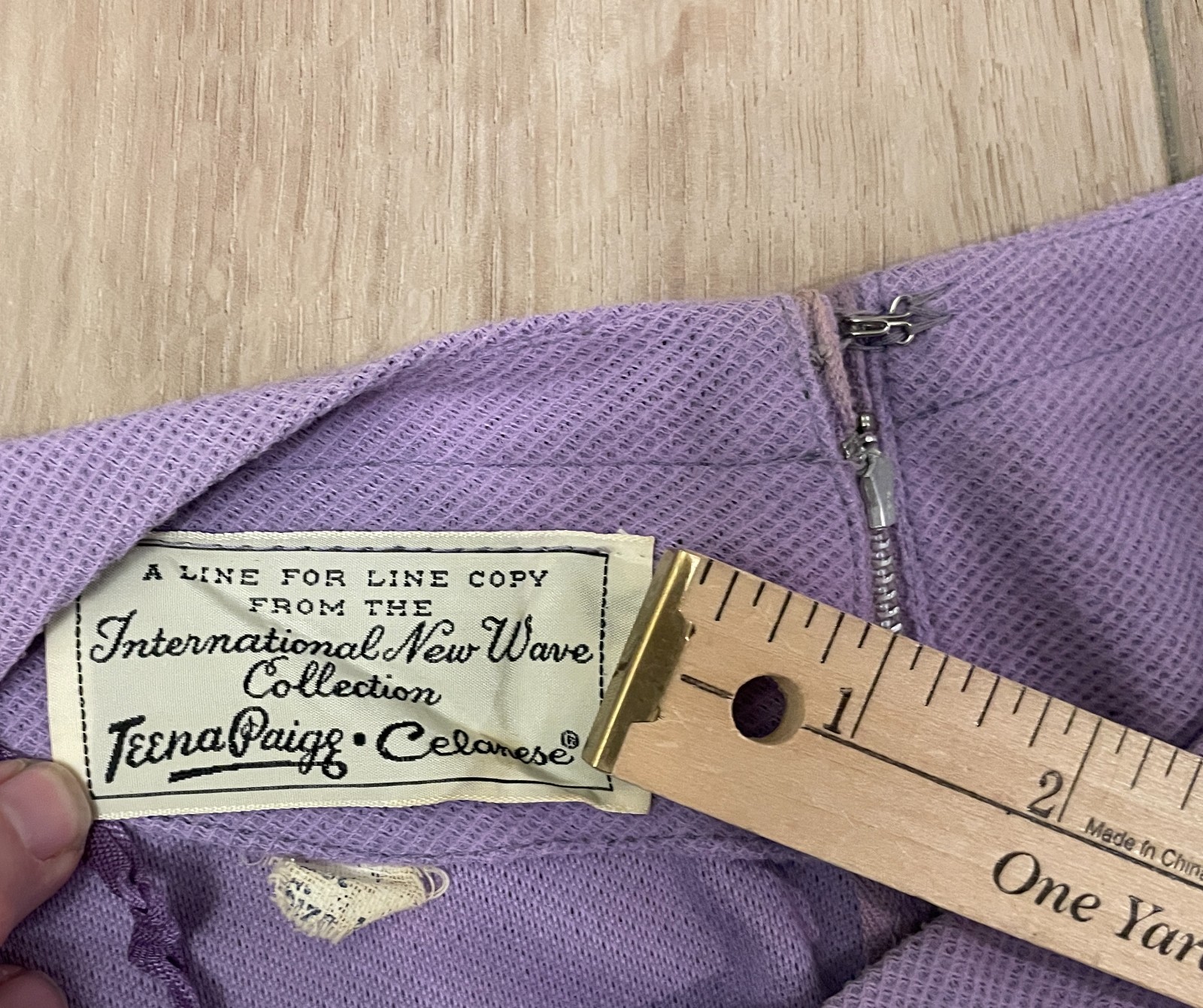Vtg 1950s/19060s Teena Paige Celanese Dress-Women’s XS-Fitted Waist, 3/4 Sleeve