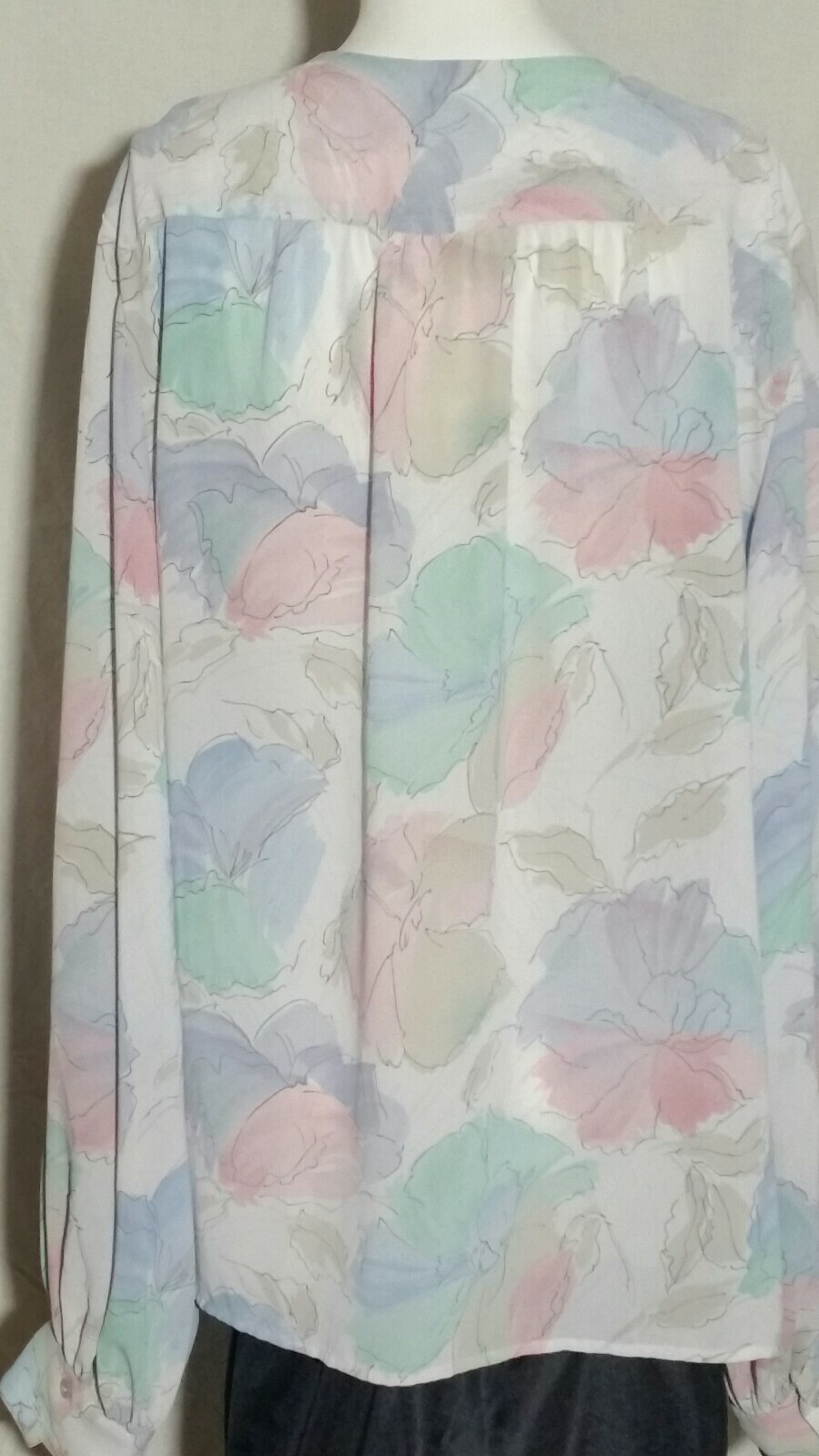 Vintage PYKETTES Polyester Blouses V Neck Long Cuffed Sleeves Sz XL & 1X