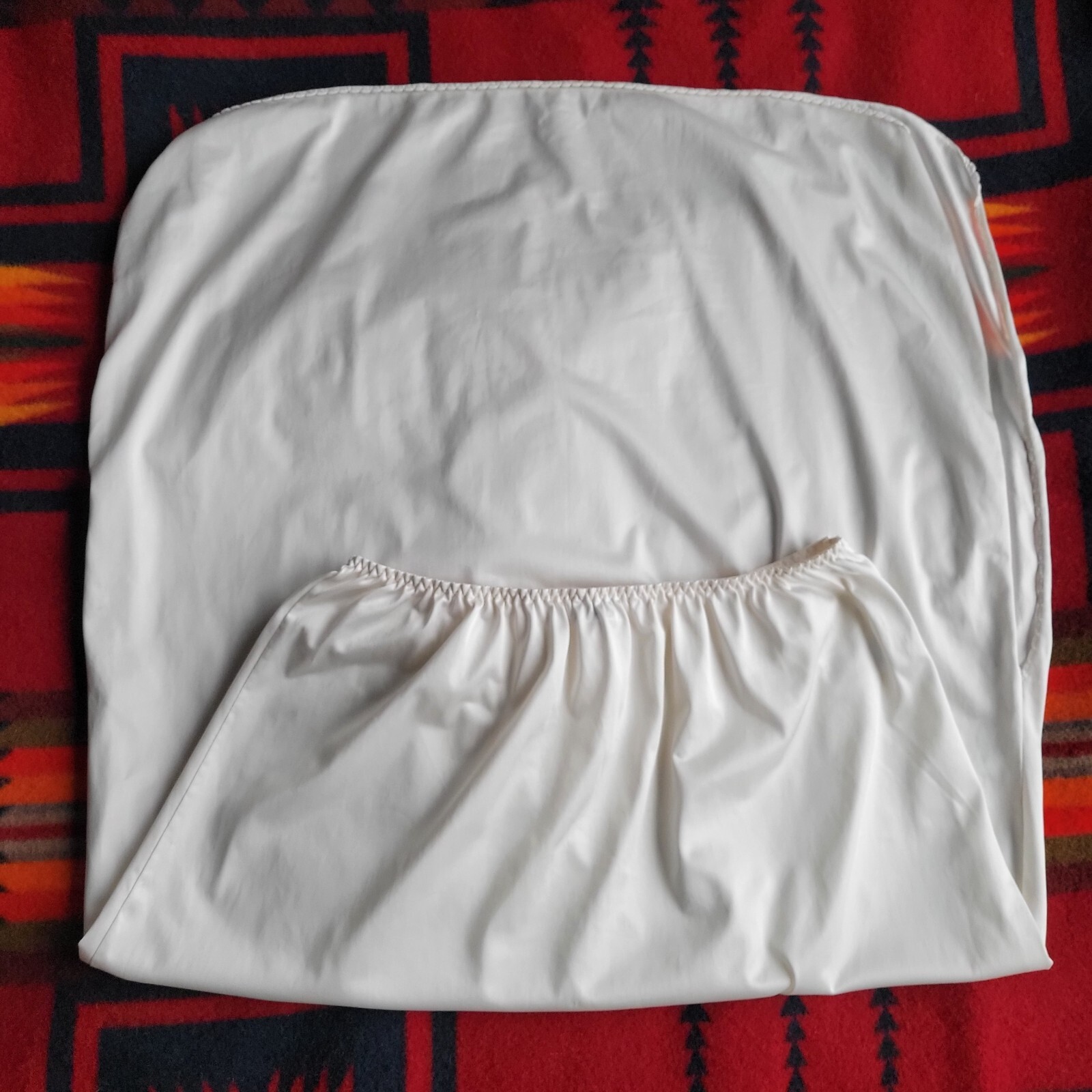 Vintage VANITY FAIR Ivory Pearl Midi Slip Skirt Size L Side Slits Elastic Waist