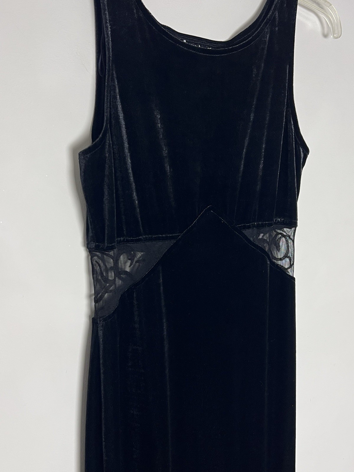 Vintage 90’s Velvet Maxi Dress Mesh Cut out Grunge Whimsigoth Medium