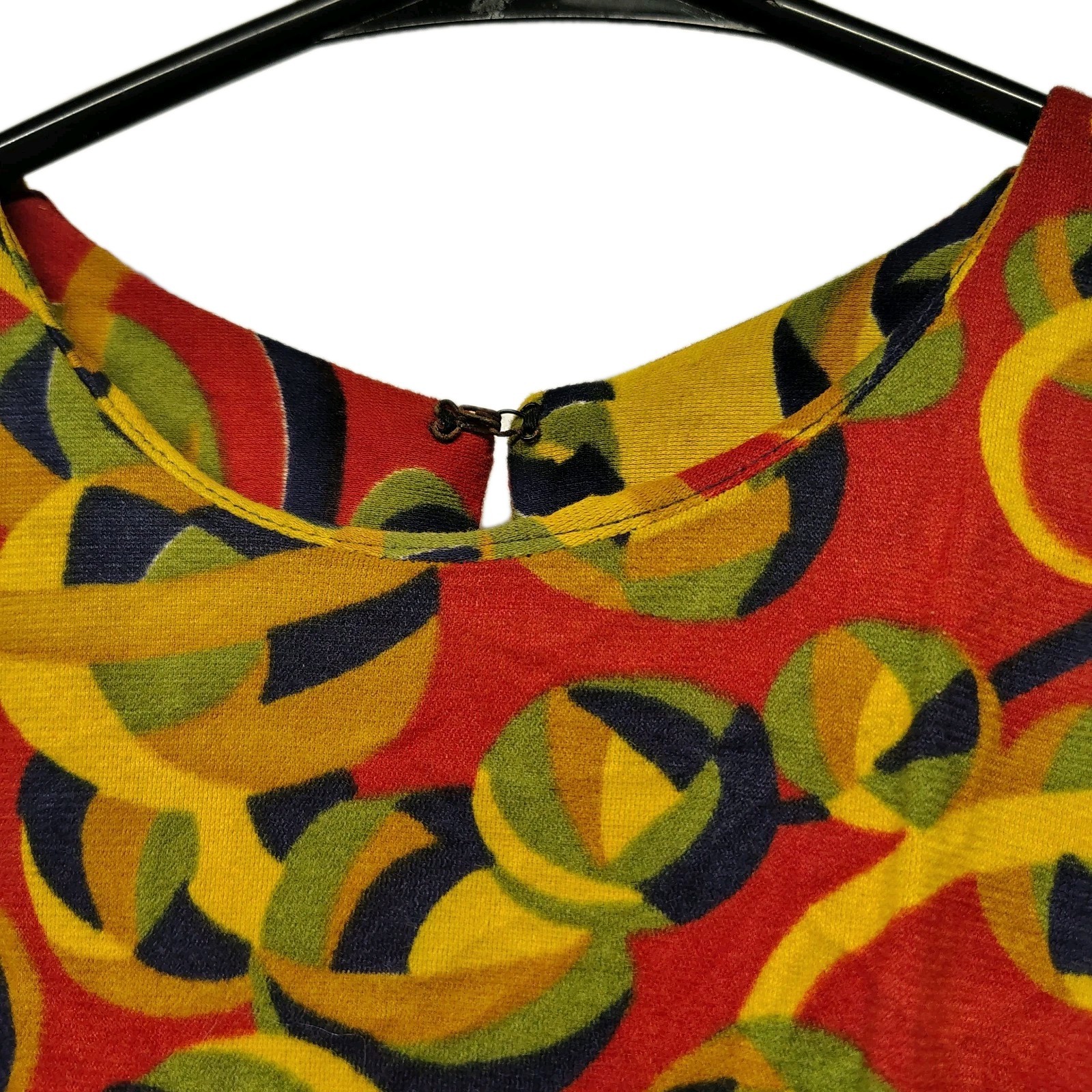 Vintage 1960s 1970s Handmade Psychedelic Mod Dress Groovy Swirl Print Women’s XL