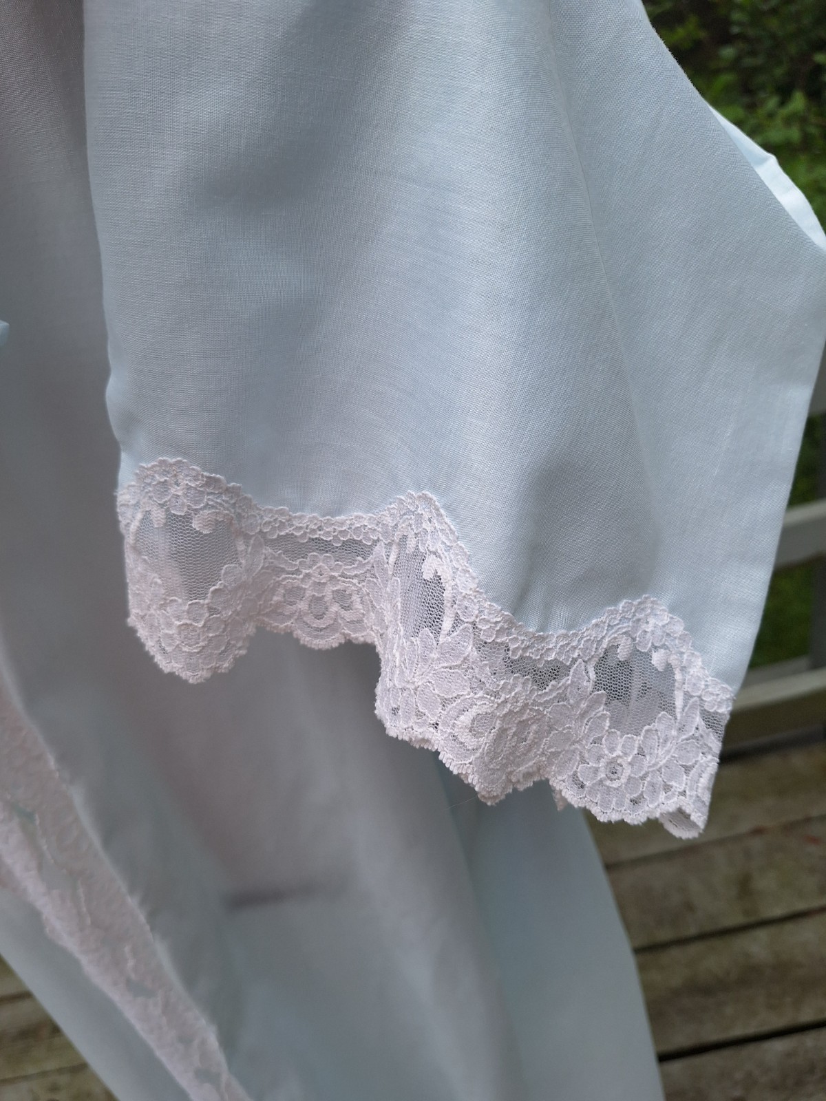 Corhan Vintage Baby Blue Bathrobe Dressing Robe Large