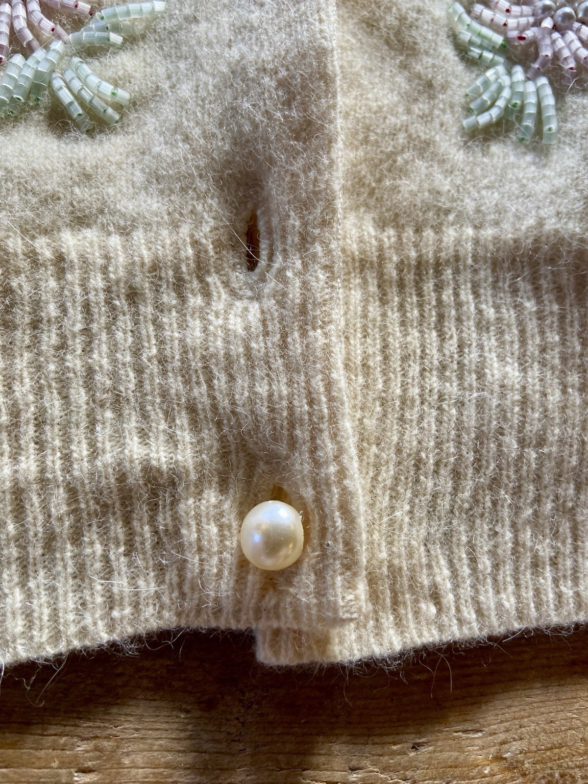 Rino Rossi Beaded Cardigan Vintage 1980’s EUC Angora Lambs wool Sz S. Gorgeous
