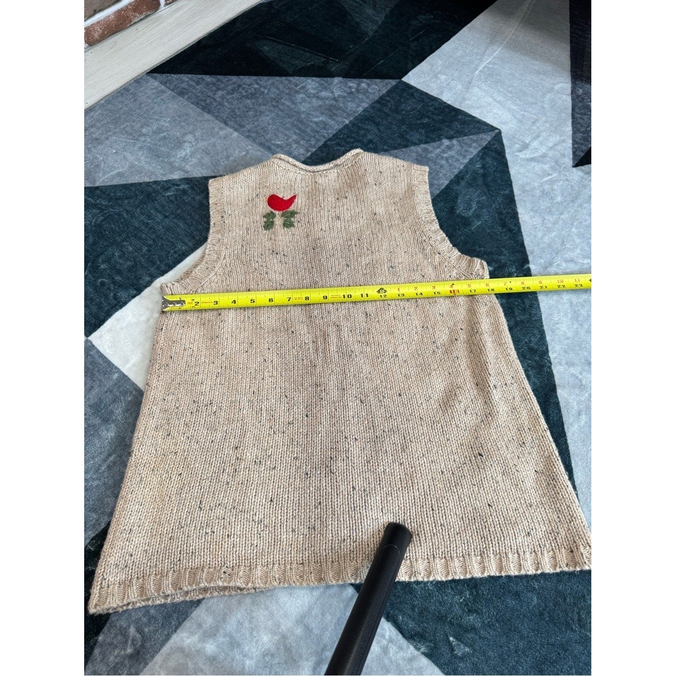 Vintage style tacky ugly Christmas zip up vest size medium