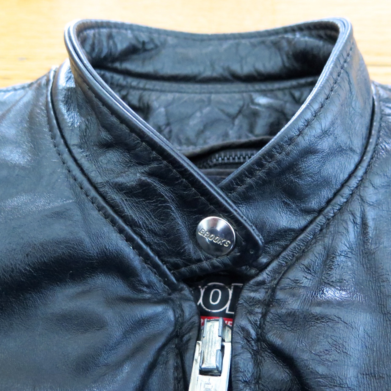 VINTAGE ORIGINAL LEATHER JACKET BROOKS SPORTSWEAR DETROIT 1970’s BLACK SZ 32 XS