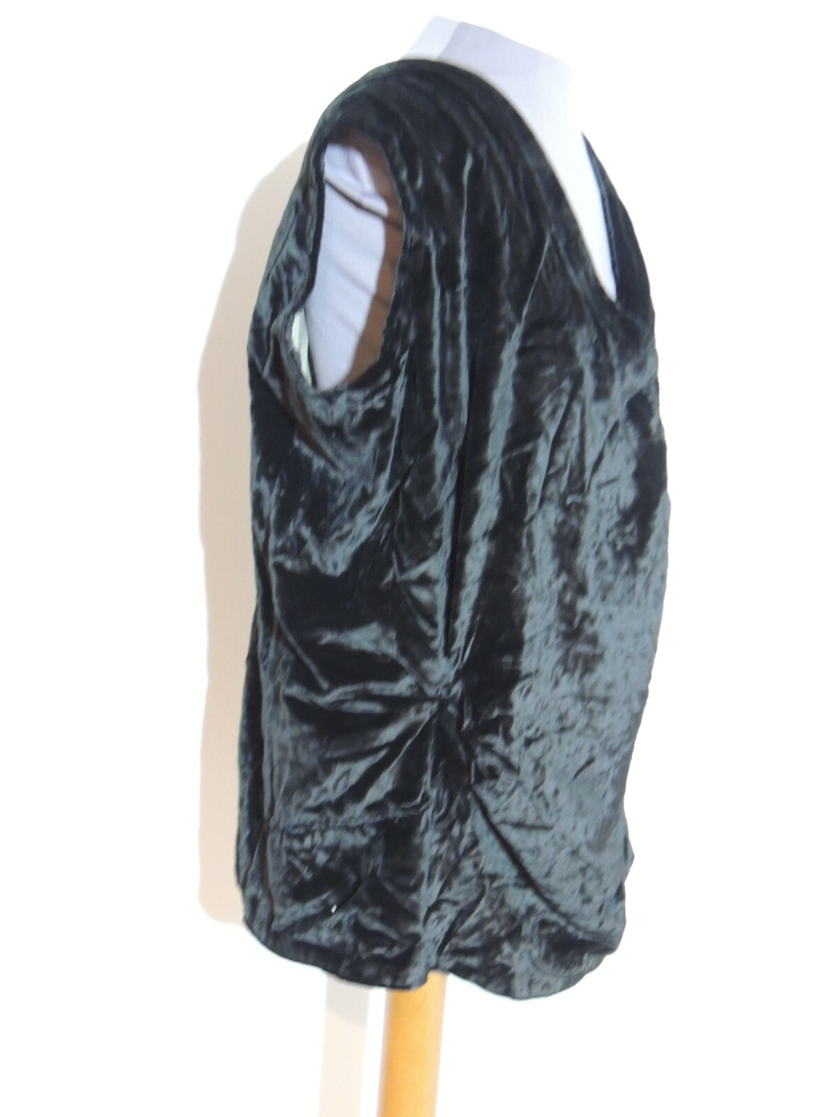 1920’s Black Silk Velvet Shirred Blouse LG – XL B-44/45
