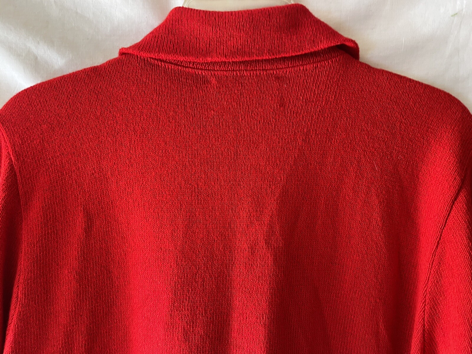 VINTAGE LAURA by ALYZIA, Women’s L Red Cardigan Sweater Knit Flower Accents