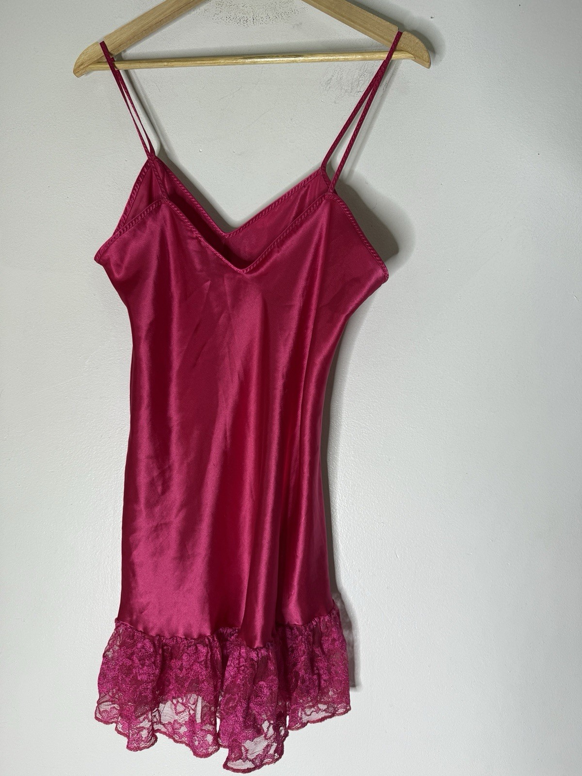 Vintage Featherbed Intimates Pink Slip Lace Detail Nightgown Large