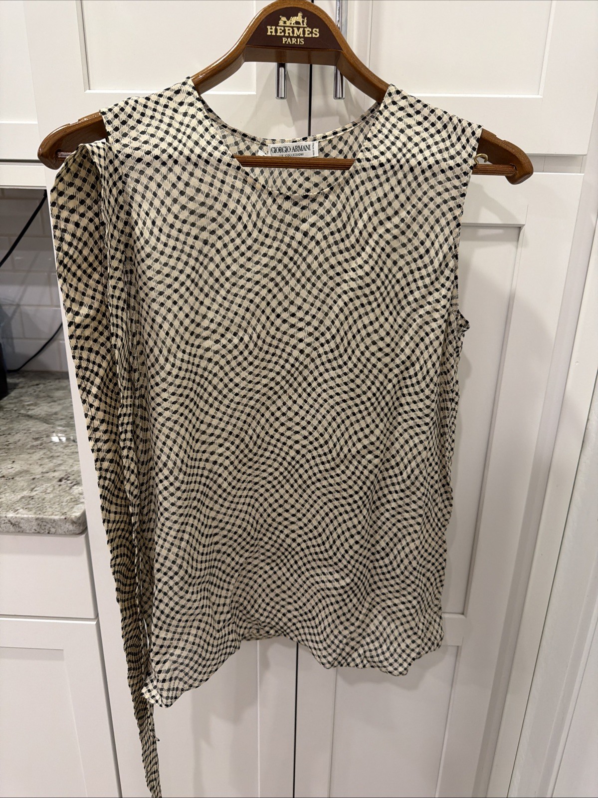 Vintage Giorgio Armani Le Collezioni 100% Silk Tank Blouse With Belt Sz6
