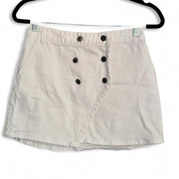 BB Dakota Revolve white denim crop top and asymmetrical mini skirt. Set. Size XS