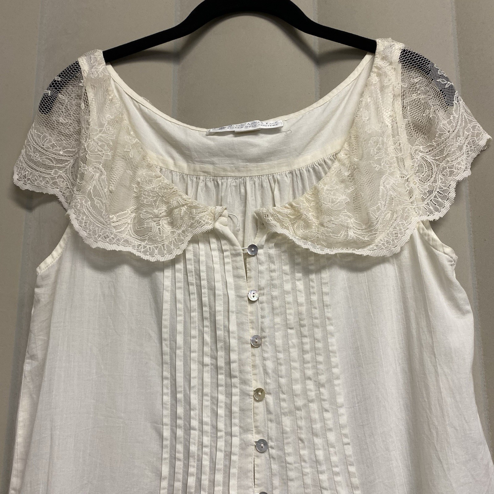 Vintage Eileen West Couture Queen Anne’s Lace Nightgown Slip Dress Small Lacy