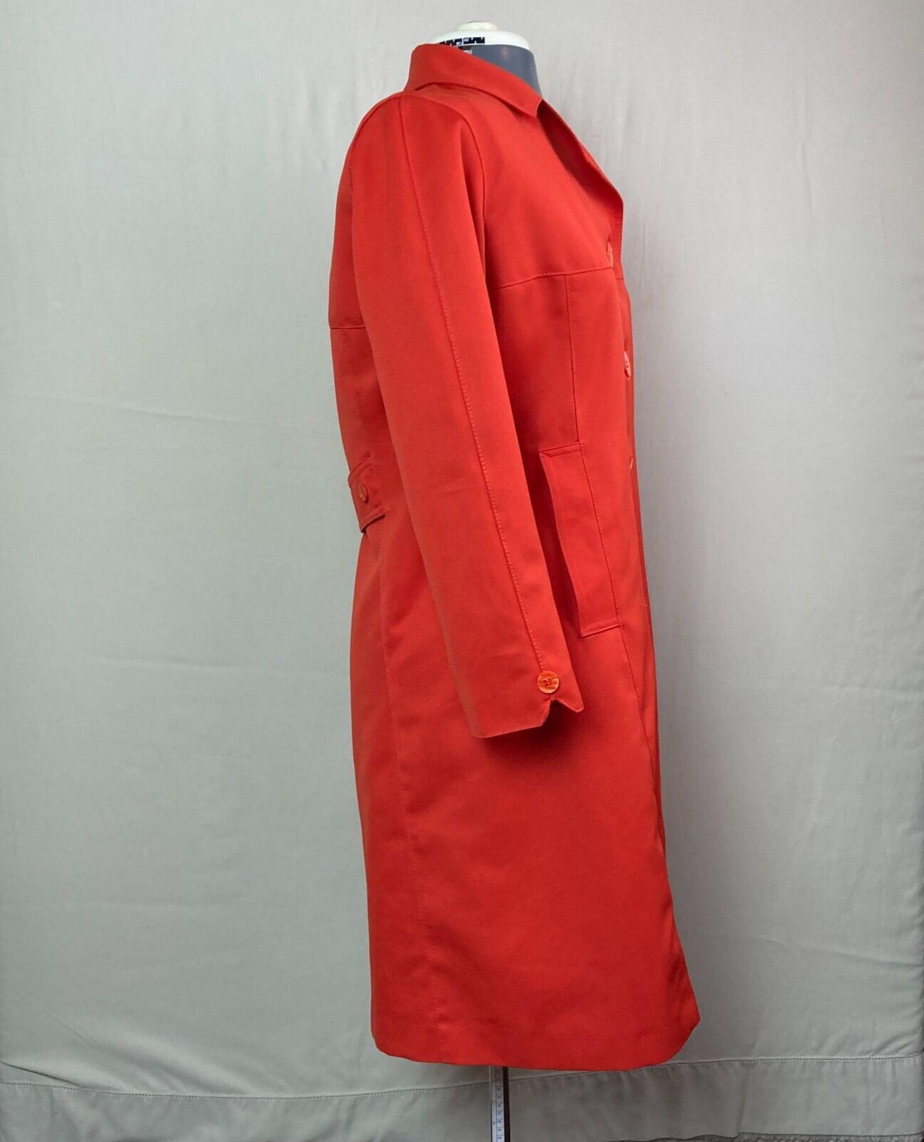 Jerold Womens S/M Vintage MOD 60/70’s Orange Trench Coat Raincoat