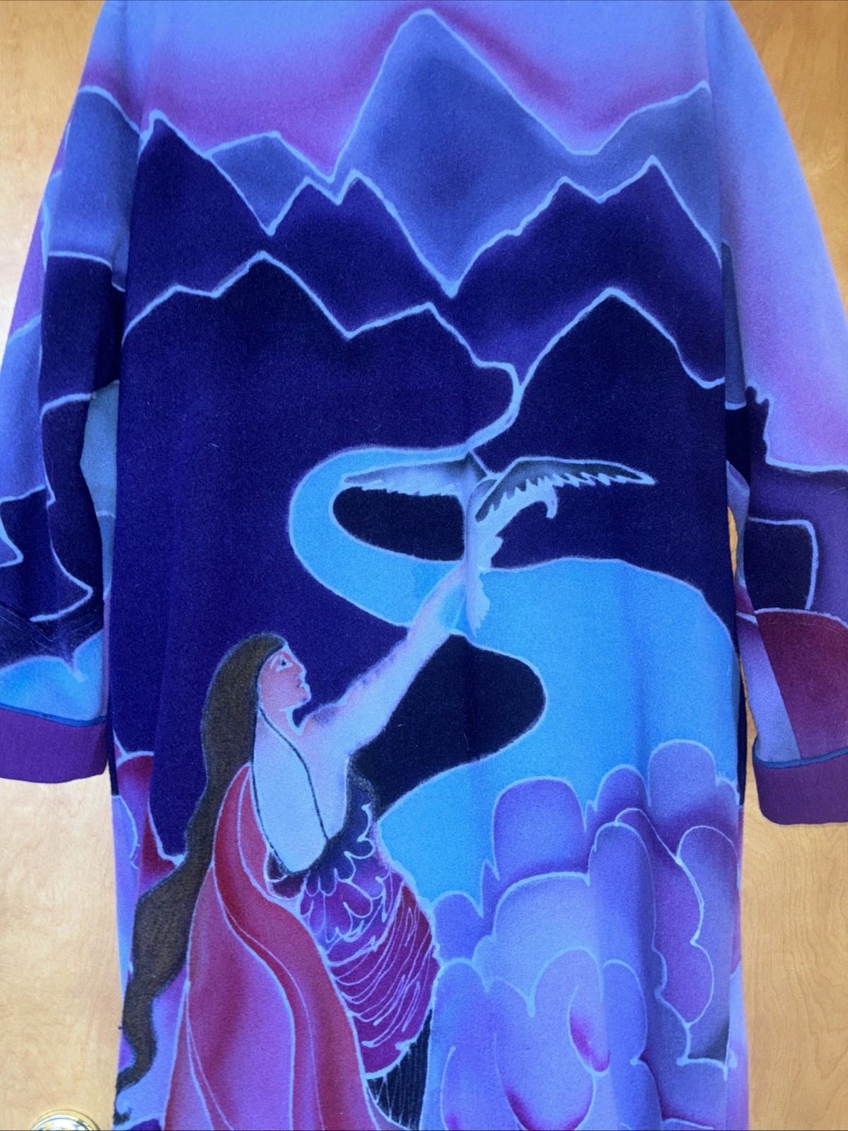 82 One Of A Kind Hand Painted Wool Coat Stevie Nicks Osfm Vintage Saraluna