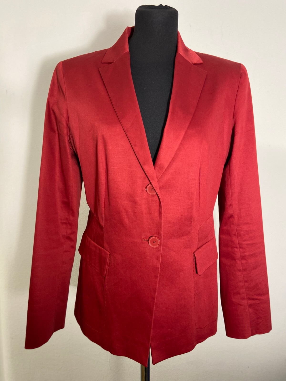 Womens Vintage 90s blazer by Max&Co | Stunning Red cotton and linen Blazer